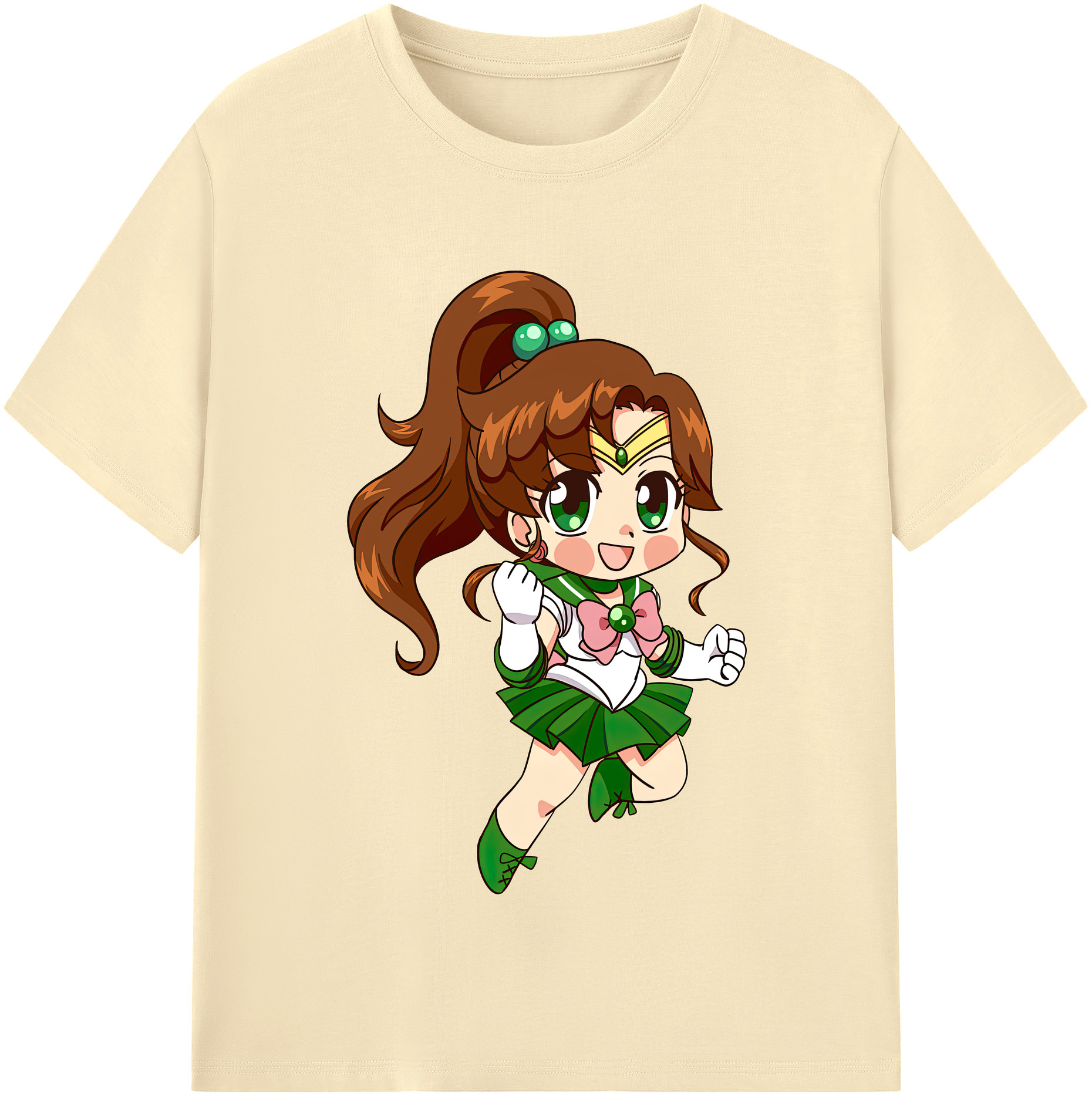 （画像用） 美少女戦士セーラームーン 木野 まこと きの まこと Sailor Moon Kino Makoto （セーラージュピター；Sailor Jupiter） 綿100％半袖Tシャツ（フロントプリント）