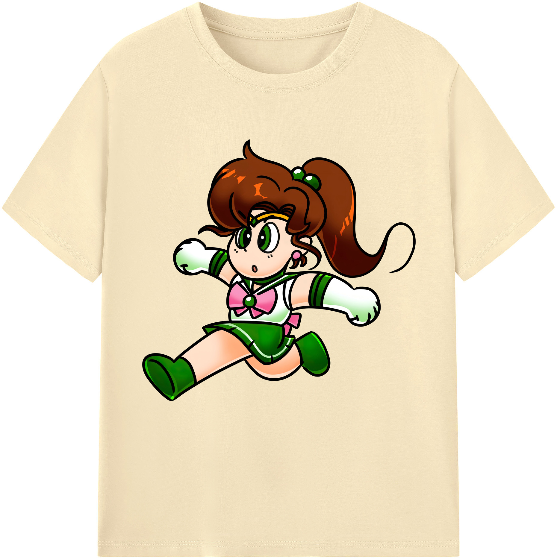 （画像用） 美少女戦士セーラームーン 木野 まこと きの まこと Sailor Moon Kino Makoto （セーラージュピター；Sailor Jupiter） 綿100％半袖Tシャツ（フロントプリント）