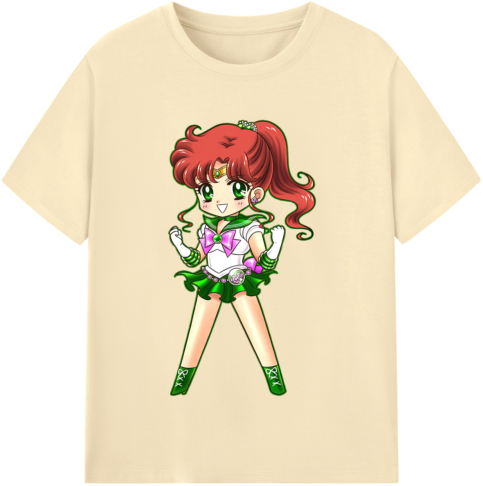 （画像用） 美少女戦士セーラームーン 木野 まこと きの まこと Sailor Moon Kino Makoto （セーラージュピター；Sailor Jupiter） 綿100％半袖Tシャツ（フロントプリント）