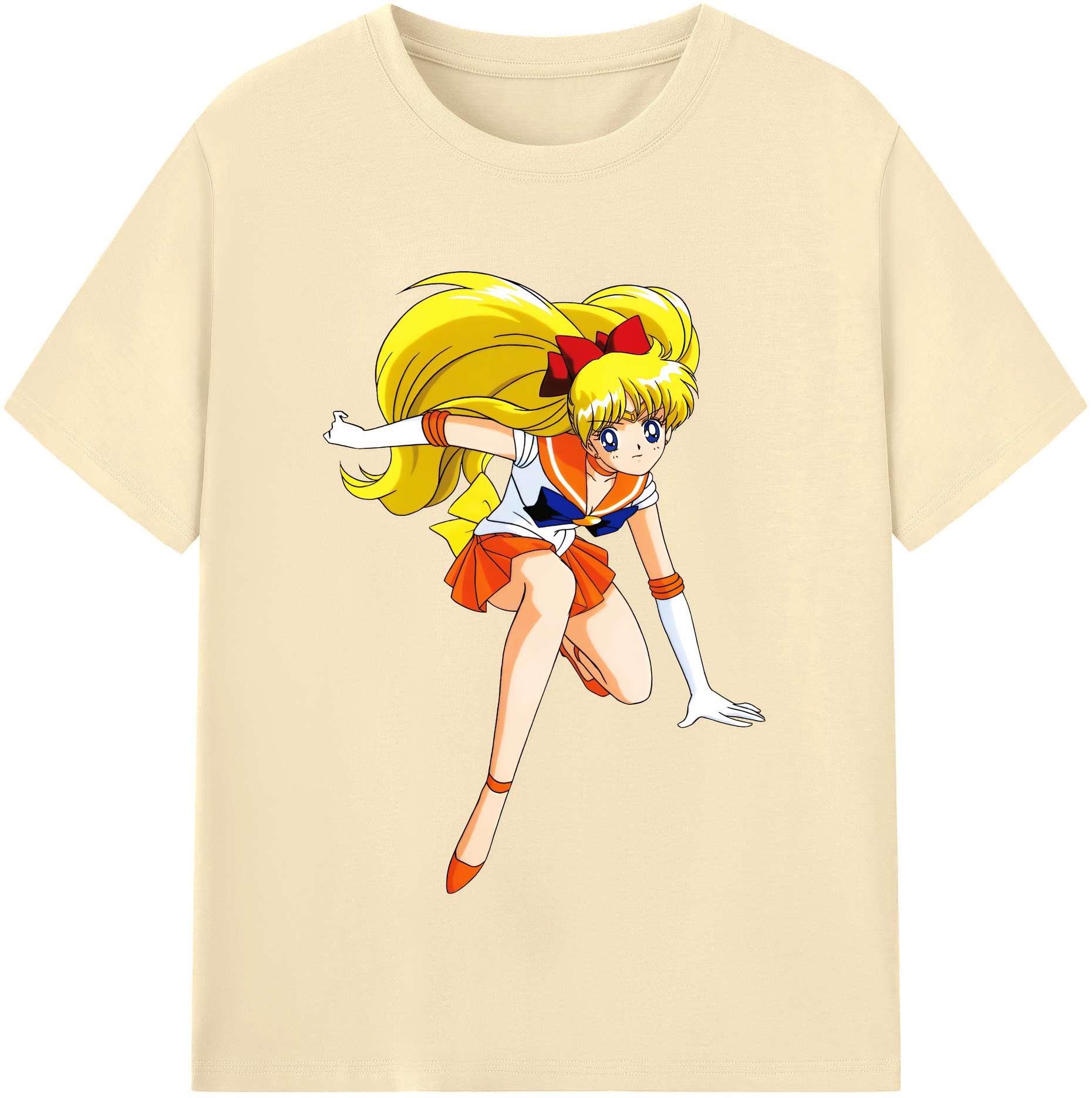 （画像用） 美少女戦士セーラームーン 愛野 美奈子 あいの みなこ Sailor Moon Aino Minako 綿100％半袖Tシャツ（フロントプリント）