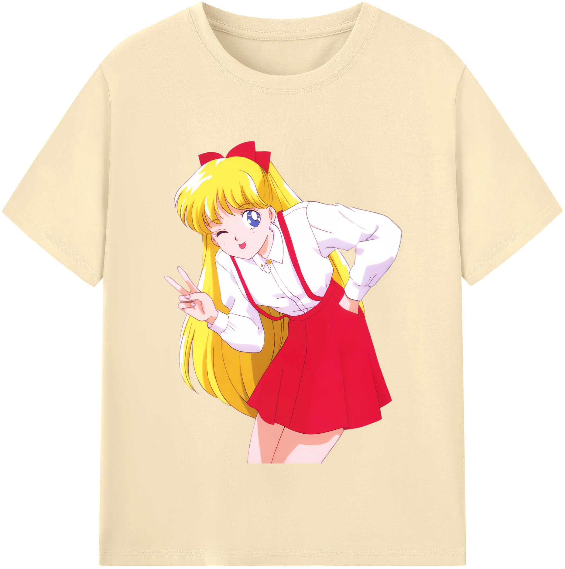 （画像用） 美少女戦士セーラームーン 愛野 美奈子 あいの みなこ Sailor Moon Aino Minako 綿100％半袖Tシャツ（フロントプリント）