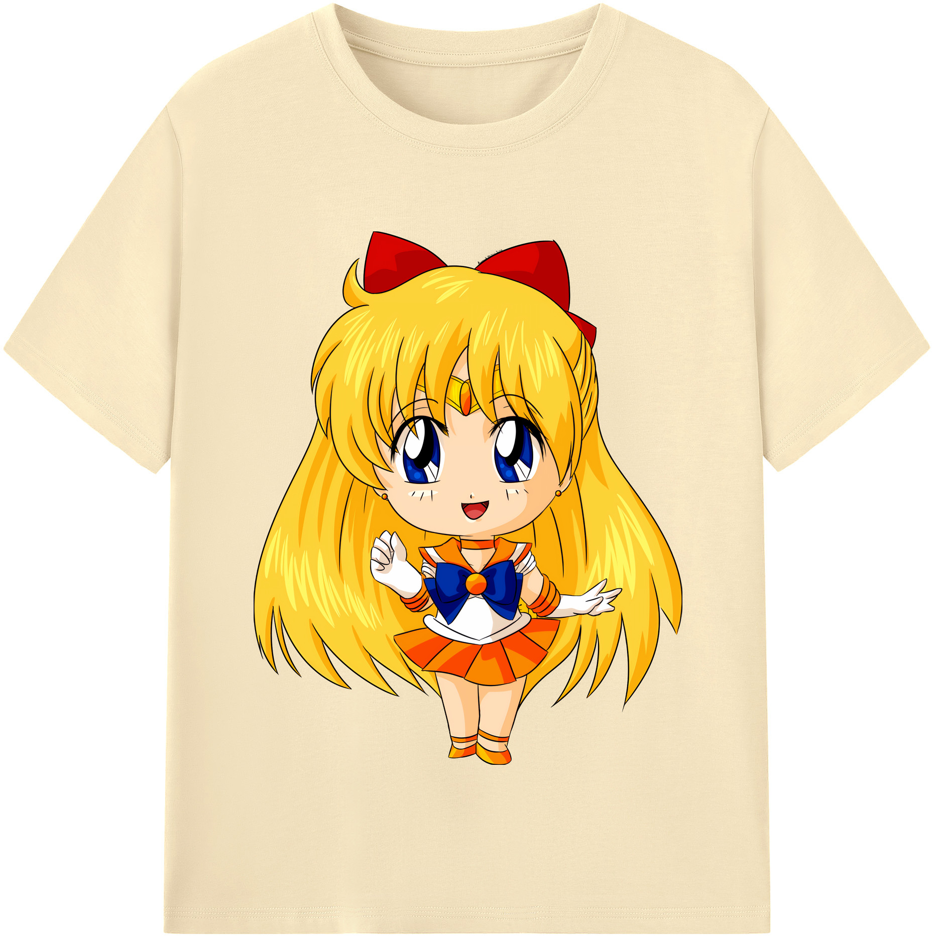 （画像用） 美少女戦士セーラームーン 愛野 美奈子 あいの みなこ Sailor Moon Aino Minako 綿100％半袖Tシャツ（フロントプリント）