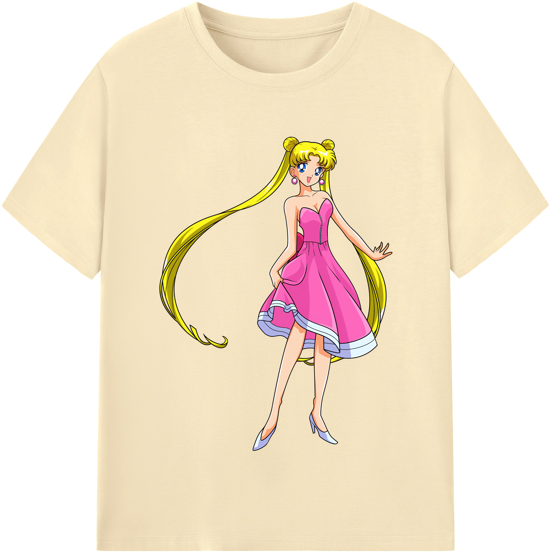 （画像用） 美少女戦士セーラームーン 愛野 美奈子 あいの みなこ Sailor Moon Aino Minako 綿100％半袖Tシャツ（フロントプリント）