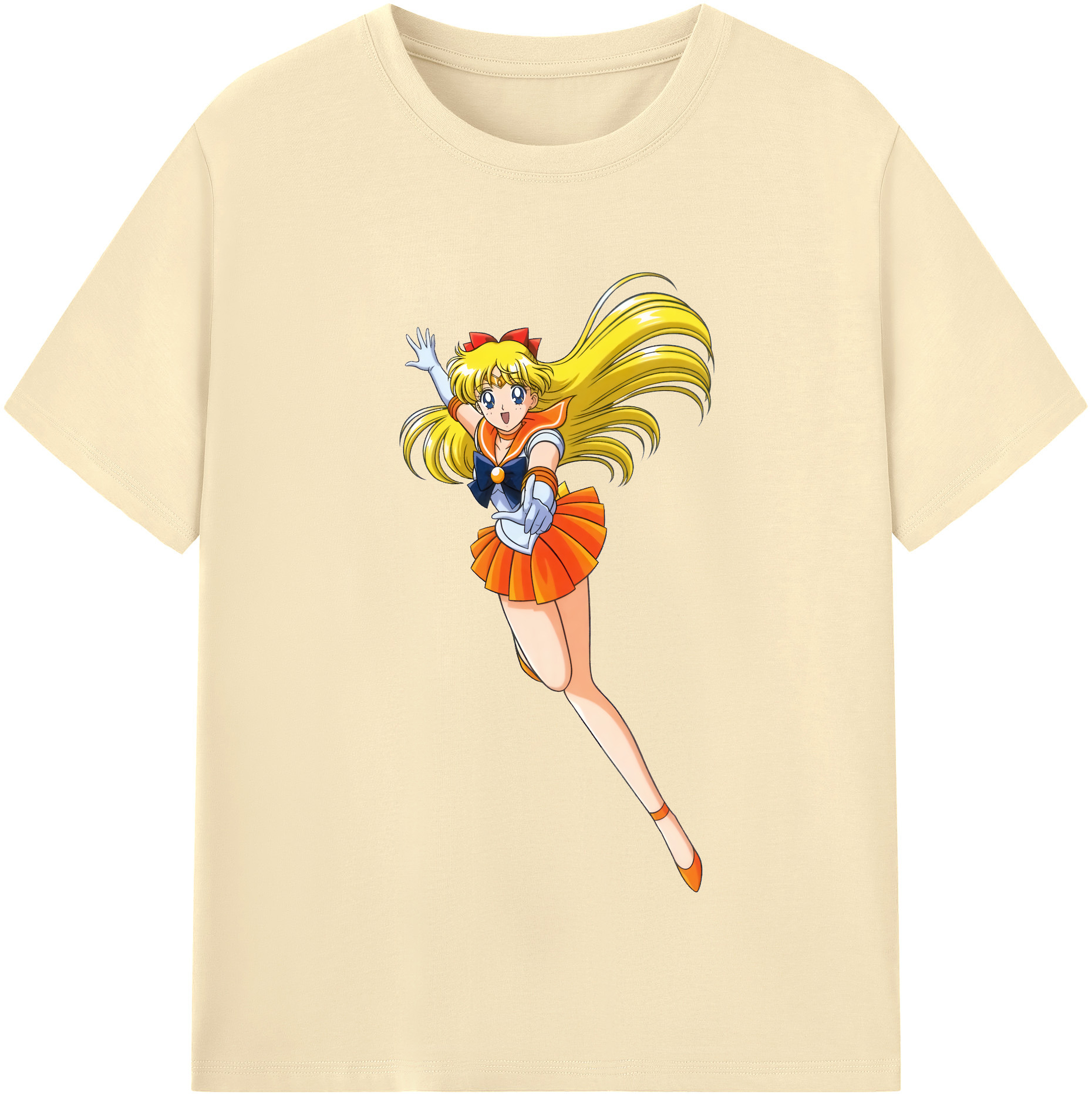 （画像用） 美少女戦士セーラームーン 愛野 美奈子 あいの みなこ Sailor Moon Aino Minako 綿100％半袖Tシャツ（フロントプリント）