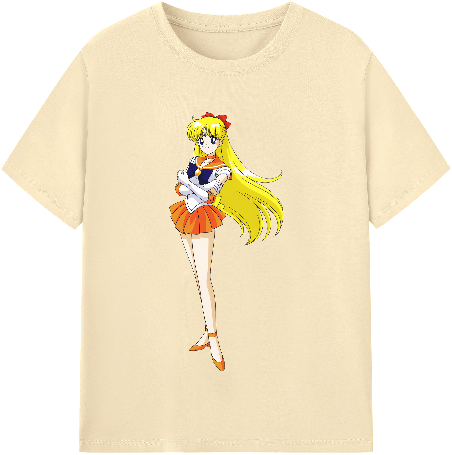 （画像用） 美少女戦士セーラームーン 愛野 美奈子 あいの みなこ Sailor Moon Aino Minako 綿100％半袖Tシャツ（フロントプリント）