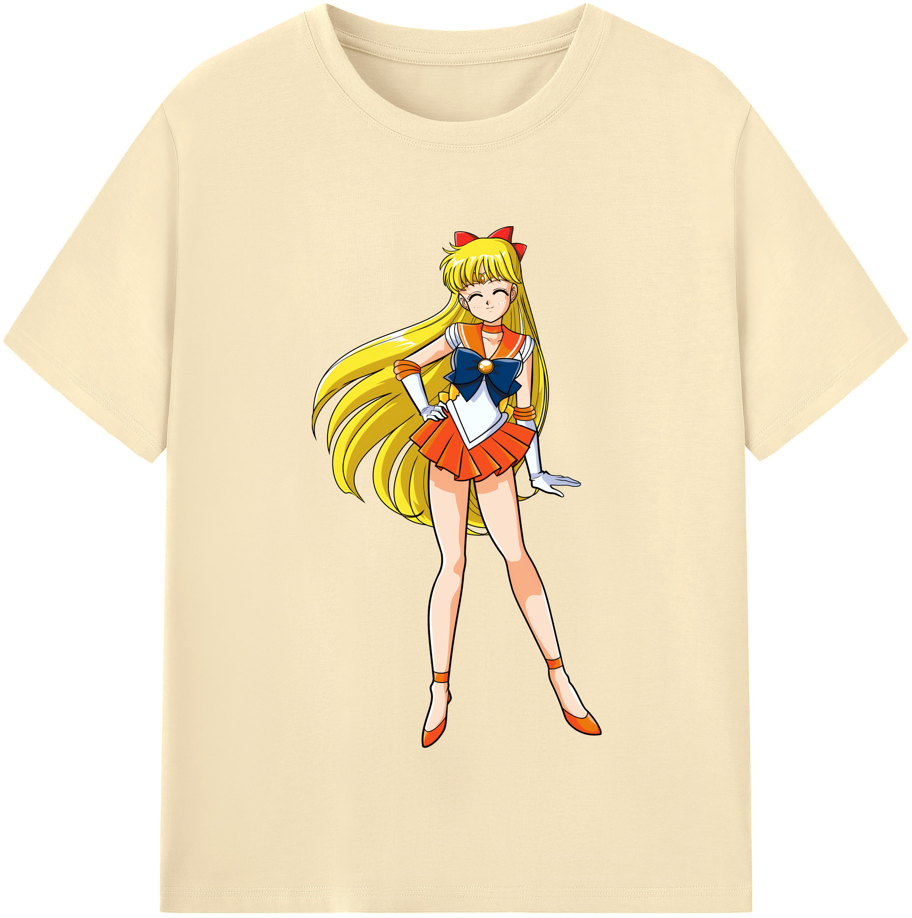 （画像用） 美少女戦士セーラームーン 愛野 美奈子 あいの みなこ Sailor Moon Aino Minako 綿100％半袖Tシャツ（フロントプリント）