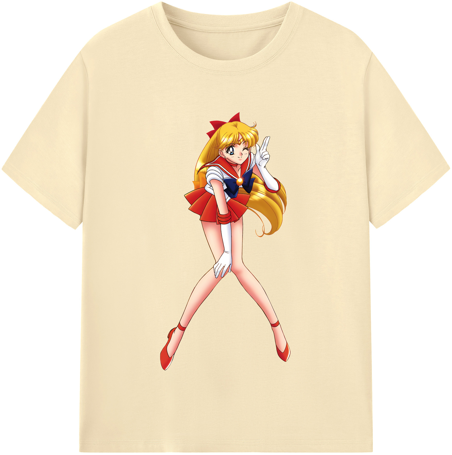 （画像用） 美少女戦士セーラームーン 愛野 美奈子 あいの みなこ Sailor Moon Aino Minako 綿100％半袖Tシャツ（フロントプリント）