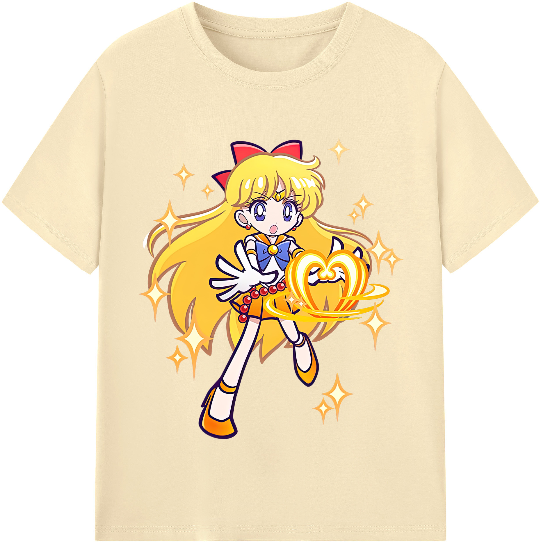 （画像用） 美少女戦士セーラームーン 愛野 美奈子 あいの みなこ Sailor Moon Aino Minako 綿100％半袖Tシャツ（フロントプリント）
