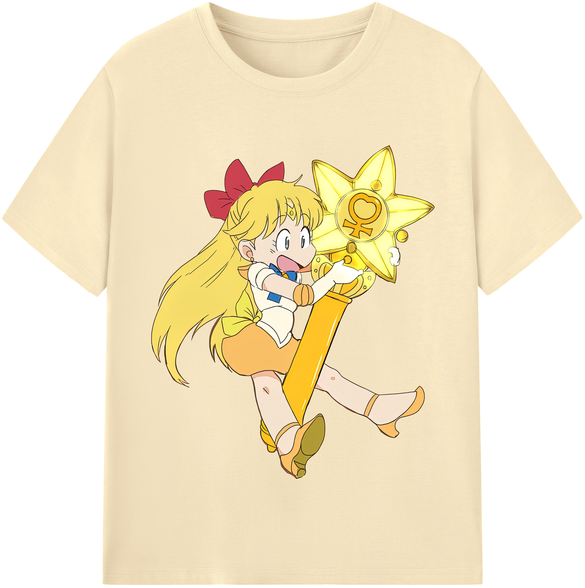 （画像用） 美少女戦士セーラームーン 愛野 美奈子 あいの みなこ Sailor Moon Aino Minako 綿100％半袖Tシャツ（フロントプリント）