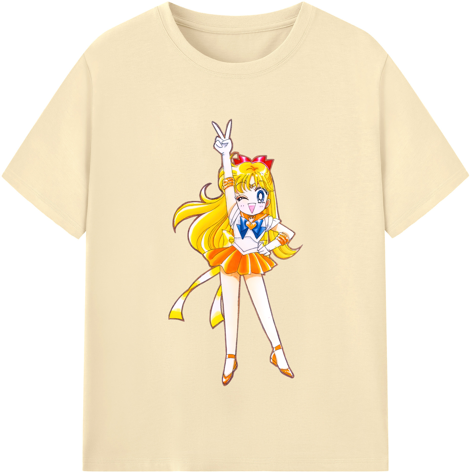 （画像用） 美少女戦士セーラームーン 愛野 美奈子 あいの みなこ Sailor Moon Aino Minako 綿100％半袖Tシャツ（フロントプリント）