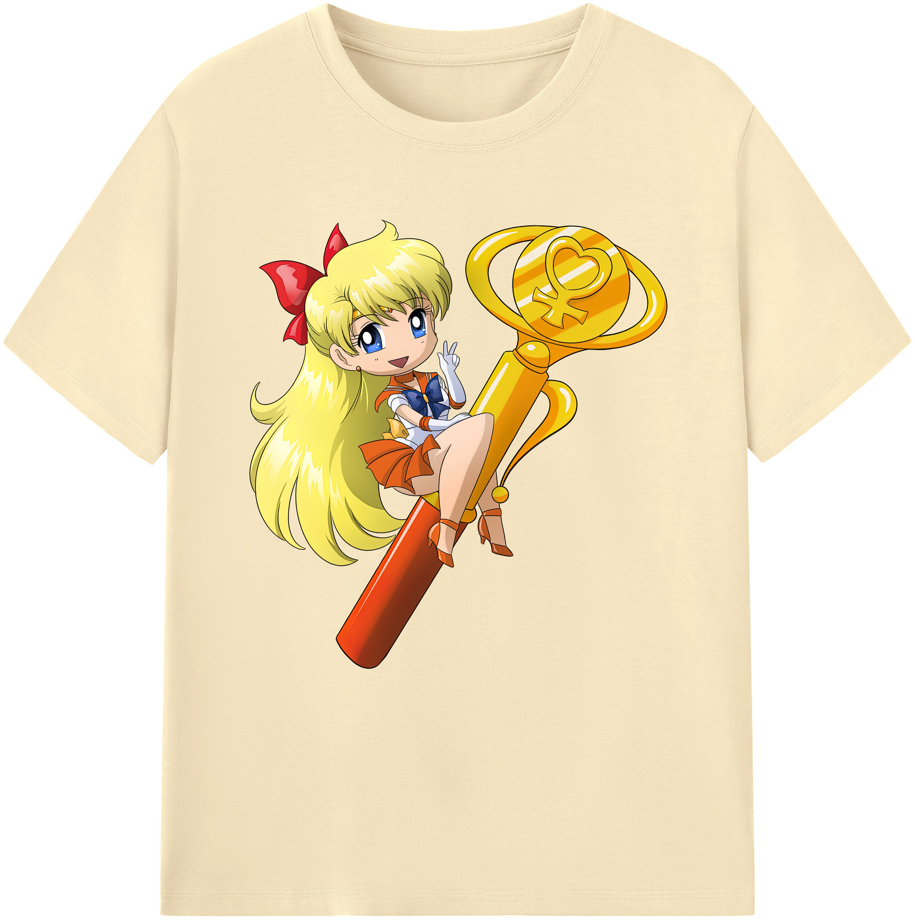 （画像用） 美少女戦士セーラームーン 愛野 美奈子 あいの みなこ Sailor Moon Aino Minako 綿100％半袖Tシャツ（フロントプリント）