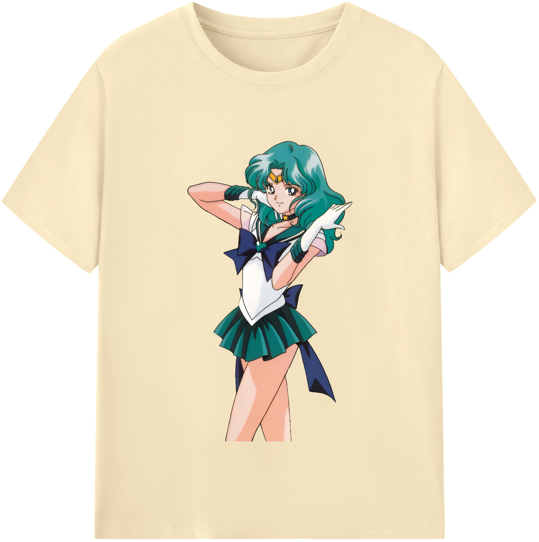 （画像用） 美少女戦士セーラームーン 海王 みちる（かいおう みちる） Sailor Moon Kaiou Michiru 綿100％半袖Tシャツ（フロントプリント）