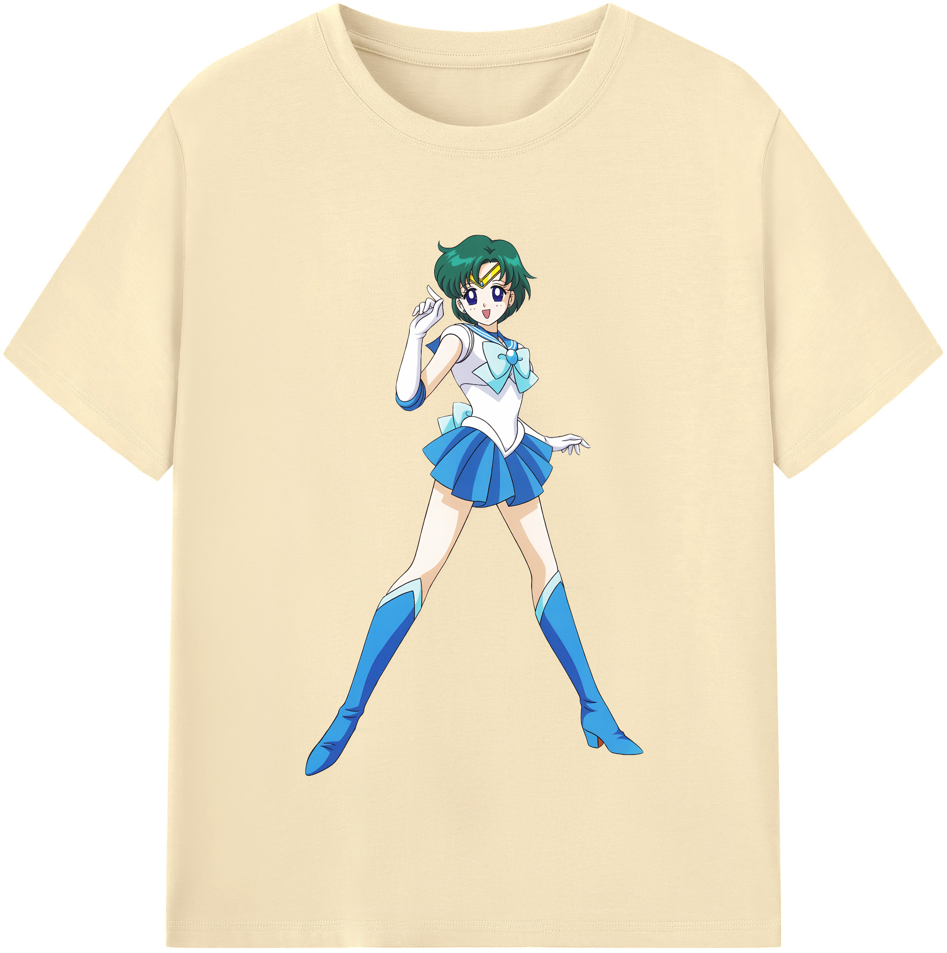 （画像用） 美少女戦士セーラームーン 海王 みちる（かいおう みちる） Sailor Moon Kaiou Michiru 綿100％半袖Tシャツ（フロントプリント）