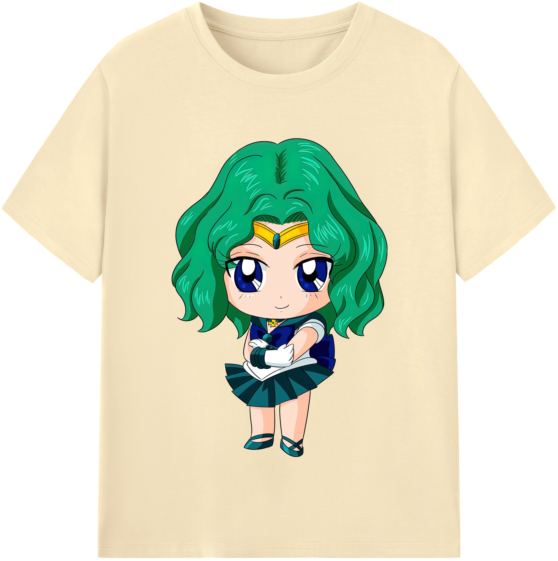 （画像用） 美少女戦士セーラームーン 海王 みちる（かいおう みちる） Sailor Moon Kaiou Michiru 綿100％半袖Tシャツ（フロントプリント）