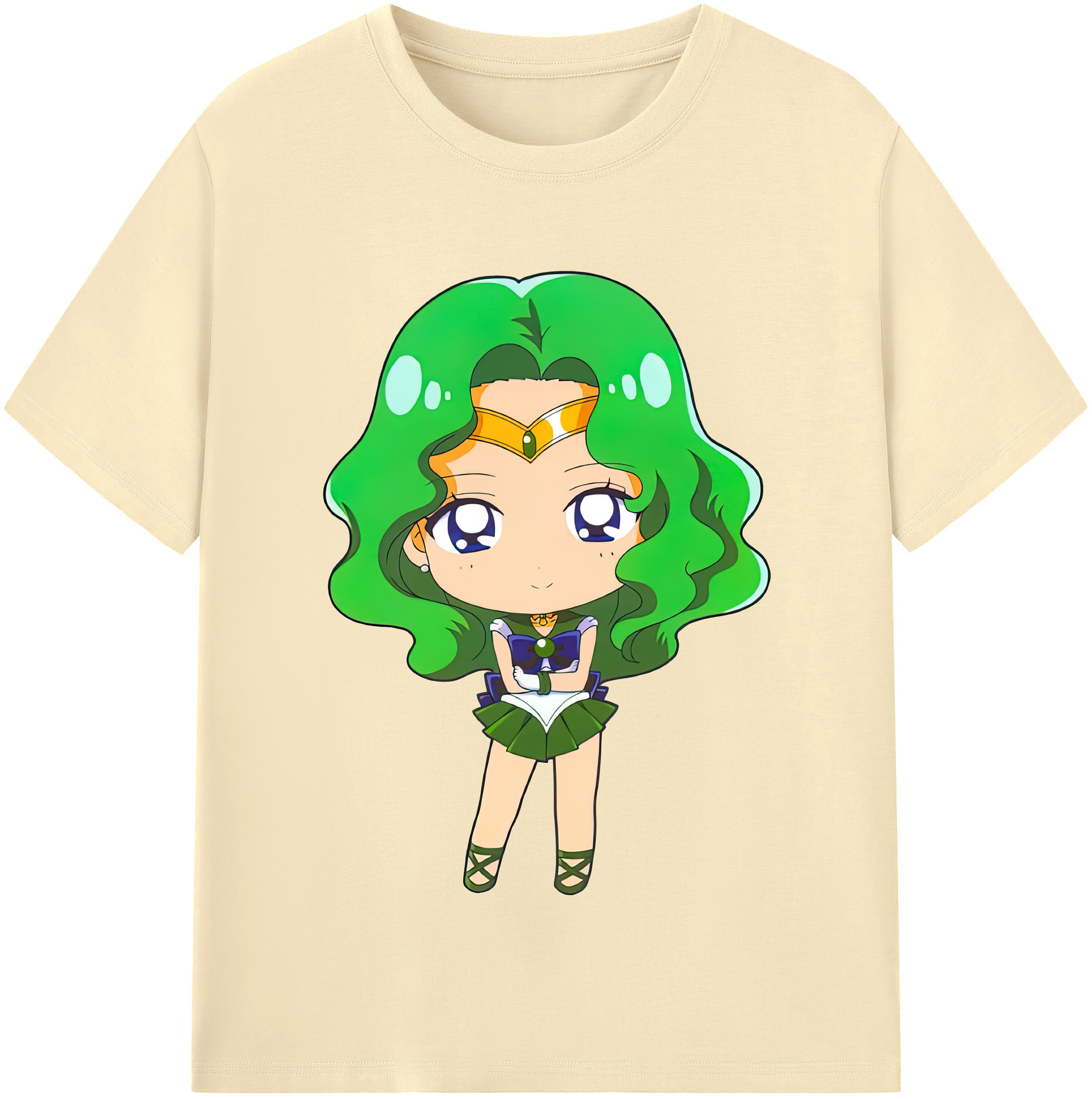 （画像用） 美少女戦士セーラームーン 海王 みちる（かいおう みちる） Sailor Moon Kaiou Michiru 綿100％半袖Tシャツ（フロントプリント）