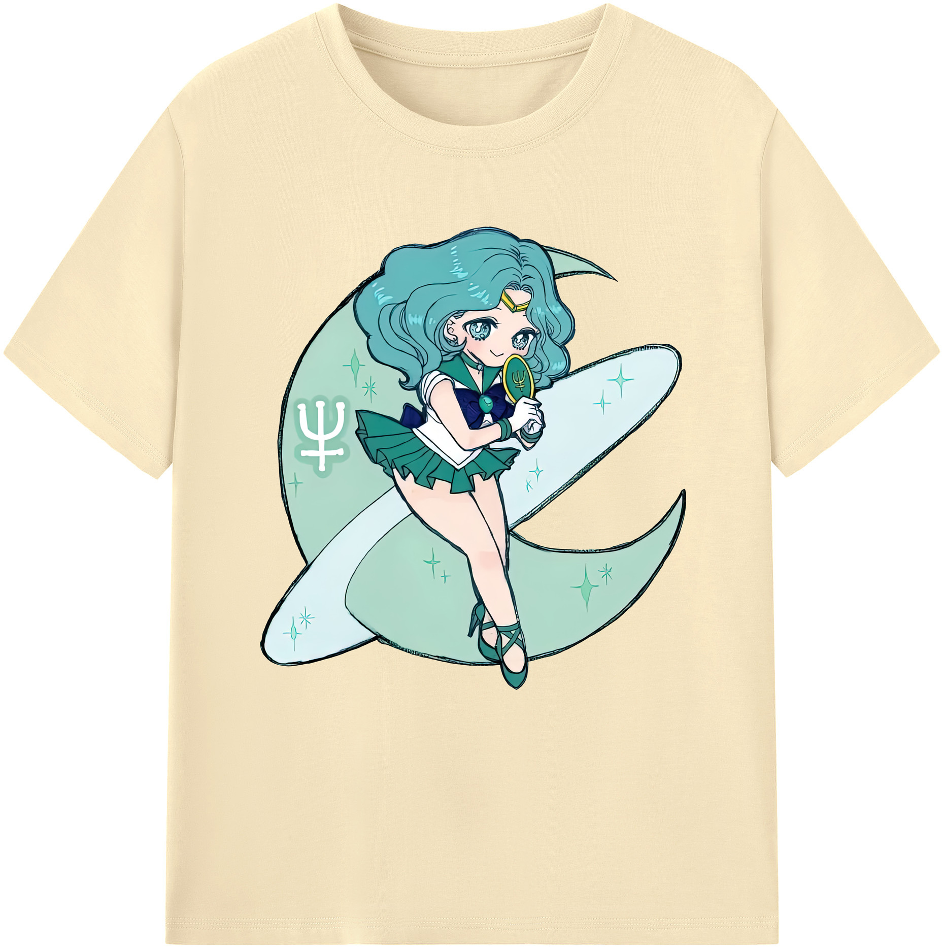 （画像用） 美少女戦士セーラームーン 海王 みちる（かいおう みちる） Sailor Moon Kaiou Michiru 綿100％半袖Tシャツ（フロントプリント）