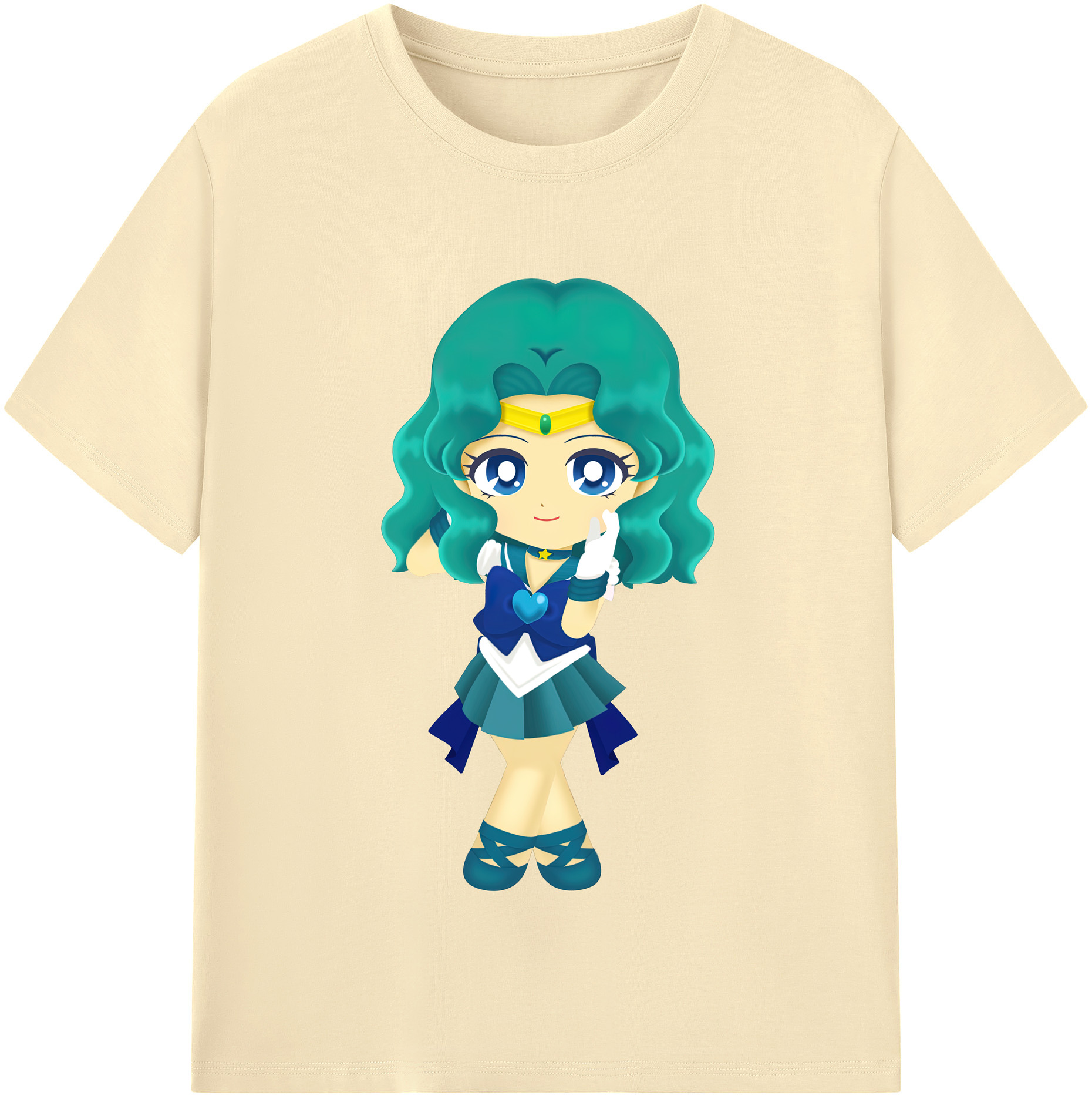（画像用） 美少女戦士セーラームーン 海王 みちる（かいおう みちる） Sailor Moon Kaiou Michiru 綿100％半袖Tシャツ（フロントプリント）