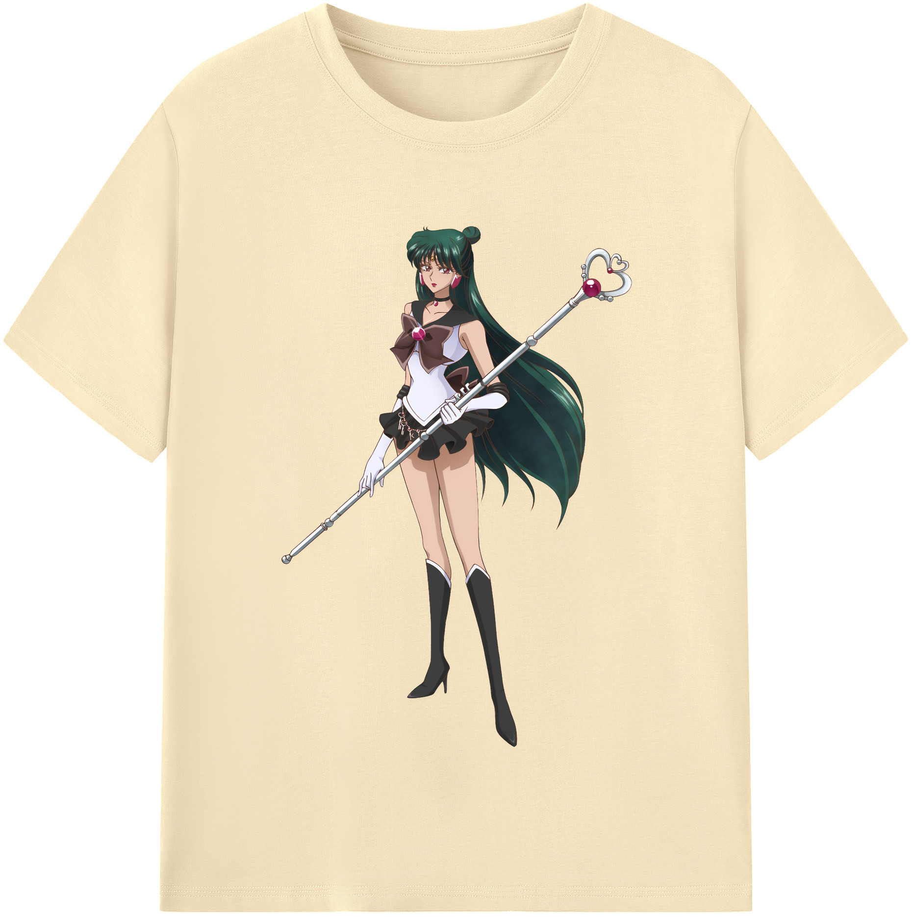 （画像用） 美少女戦士セーラームーン 冥王せつな Sailor Moon Meiou Setsuna 綿100％半袖Tシャツ（フロントプリント）