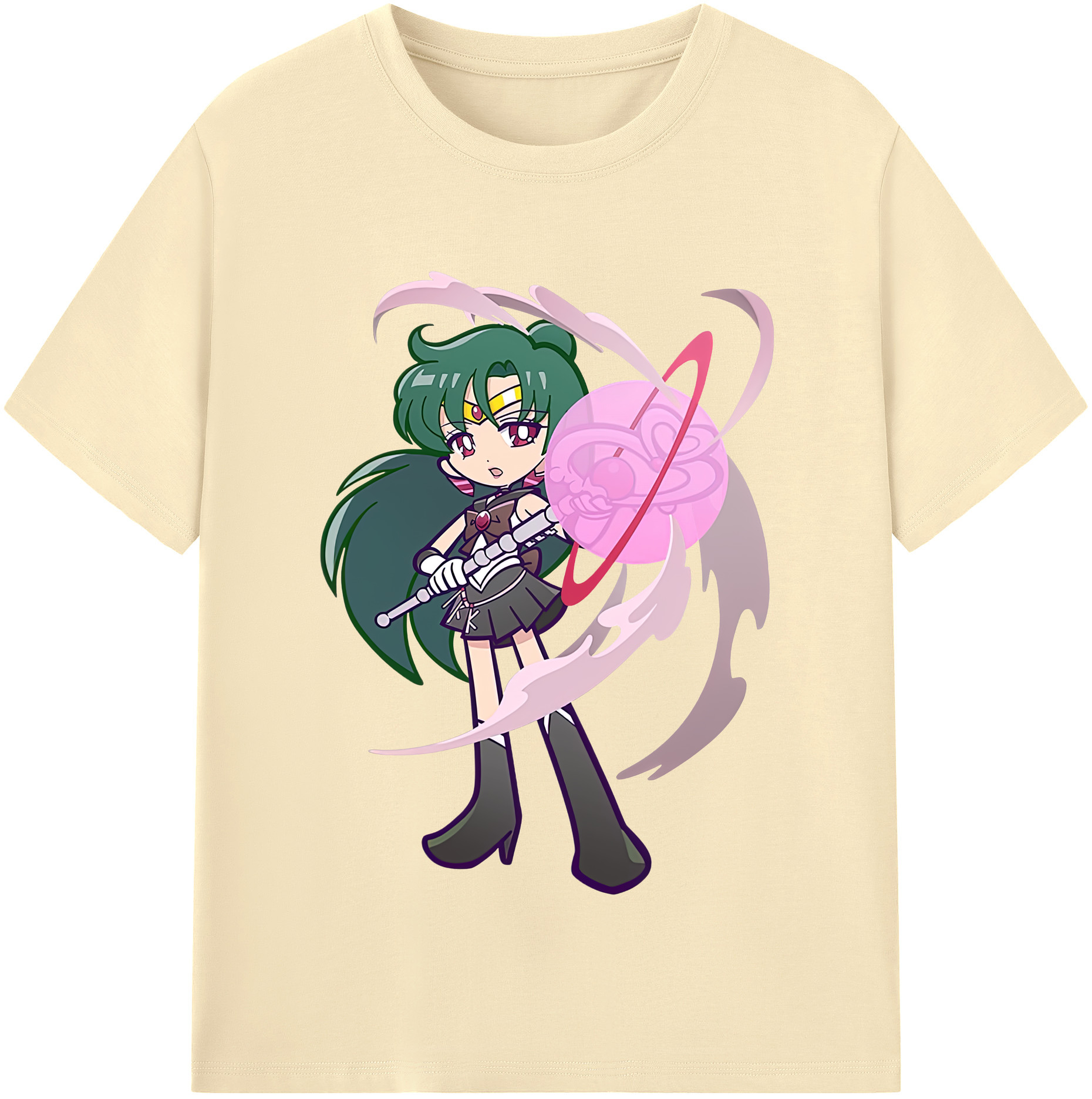 （画像用） 美少女戦士セーラームーン 冥王せつな Sailor Moon Meiou Setsuna 綿100％半袖Tシャツ（フロントプリント）