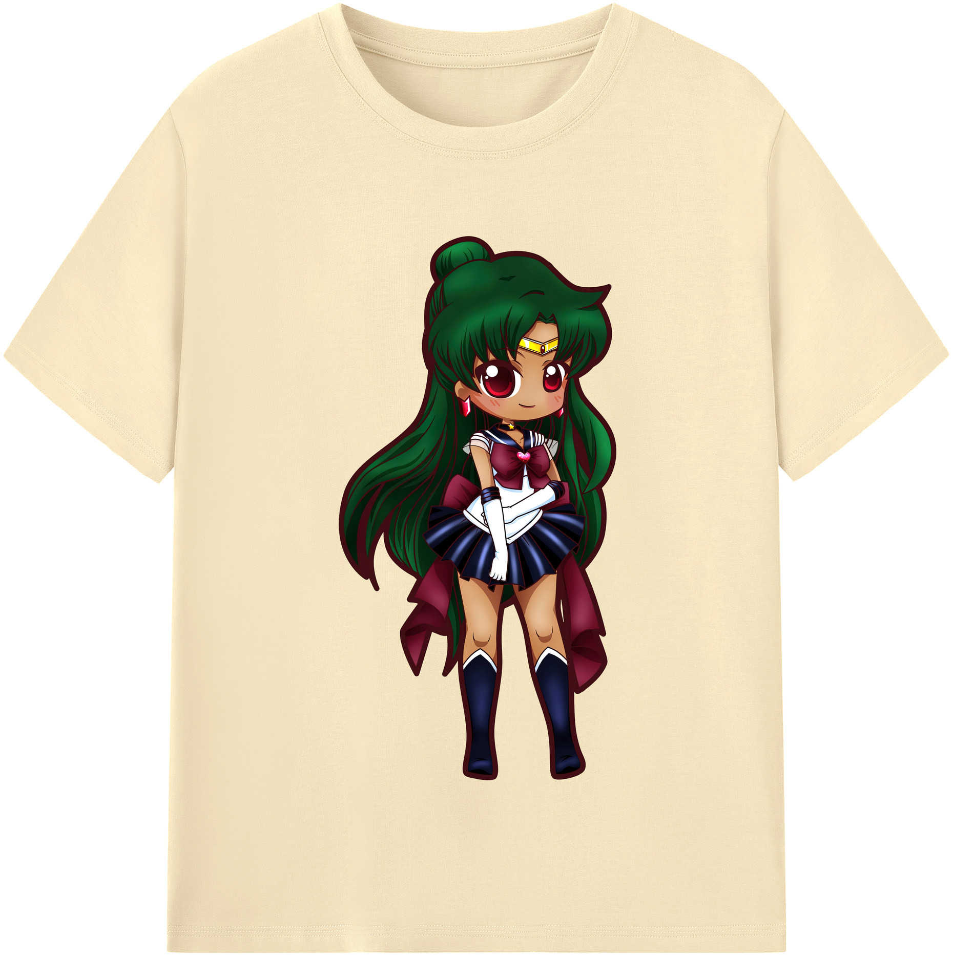 （画像用） 美少女戦士セーラームーン 冥王せつな Sailor Moon Meiou Setsuna 綿100％半袖Tシャツ（フロントプリント）