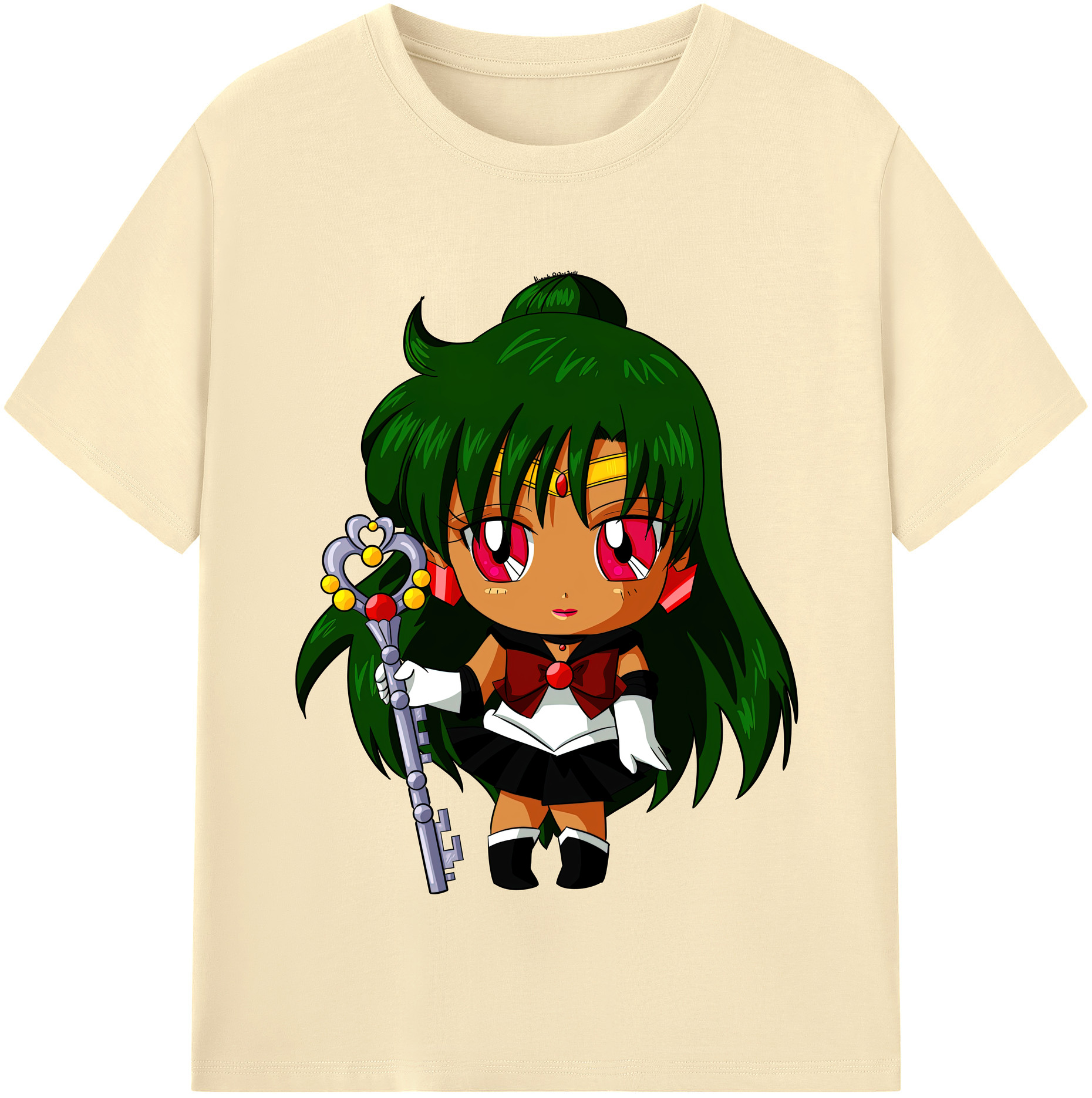 （画像用） 美少女戦士セーラームーン 冥王せつな Sailor Moon Meiou Setsuna 綿100％半袖Tシャツ（フロントプリント）