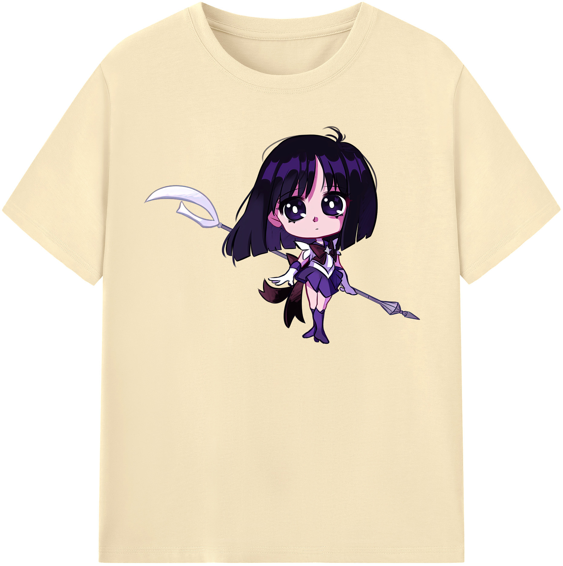 （画像用） 美少女戦士セーラームーン 土萠ほたる Sailor Moon Tomoe Hotaru （セーラーサターン；Sailor Saturn） 綿100％半袖Tシャツ（フロントプリント）