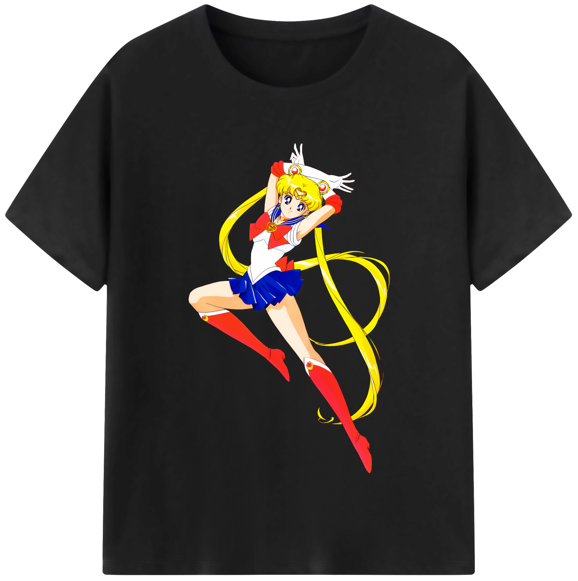 （画像用） 美少女戦士セーラームーン 月野 うさぎ つきの うさぎ Sailor Moon Tsukino Usagi 綿100％半袖Tシャツ（フロントプリント）