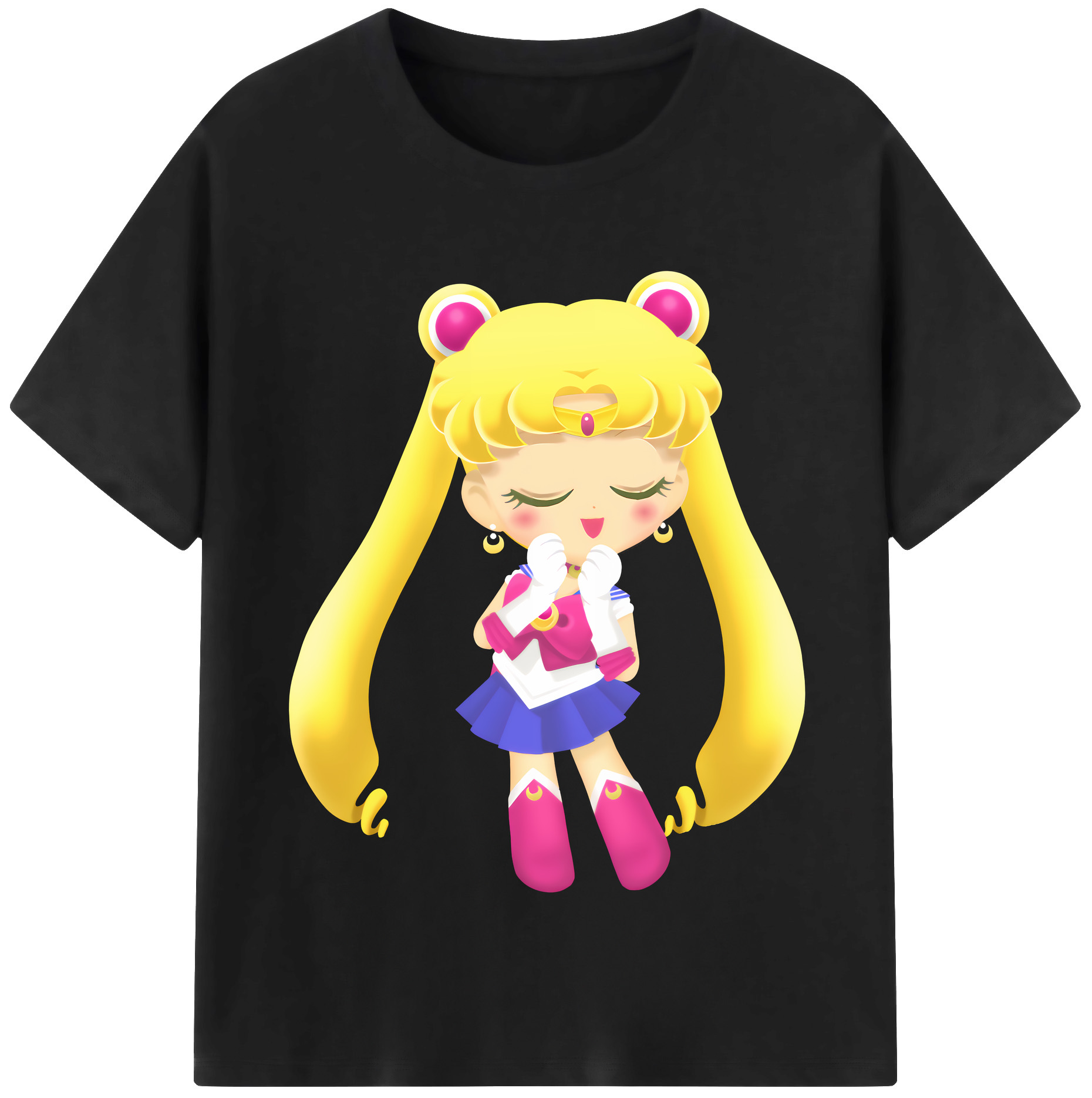 （画像用） 美少女戦士セーラームーン 月野 うさぎ つきの うさぎ Sailor Moon Tsukino Usagi 綿100％半袖Tシャツ（フロントプリント）