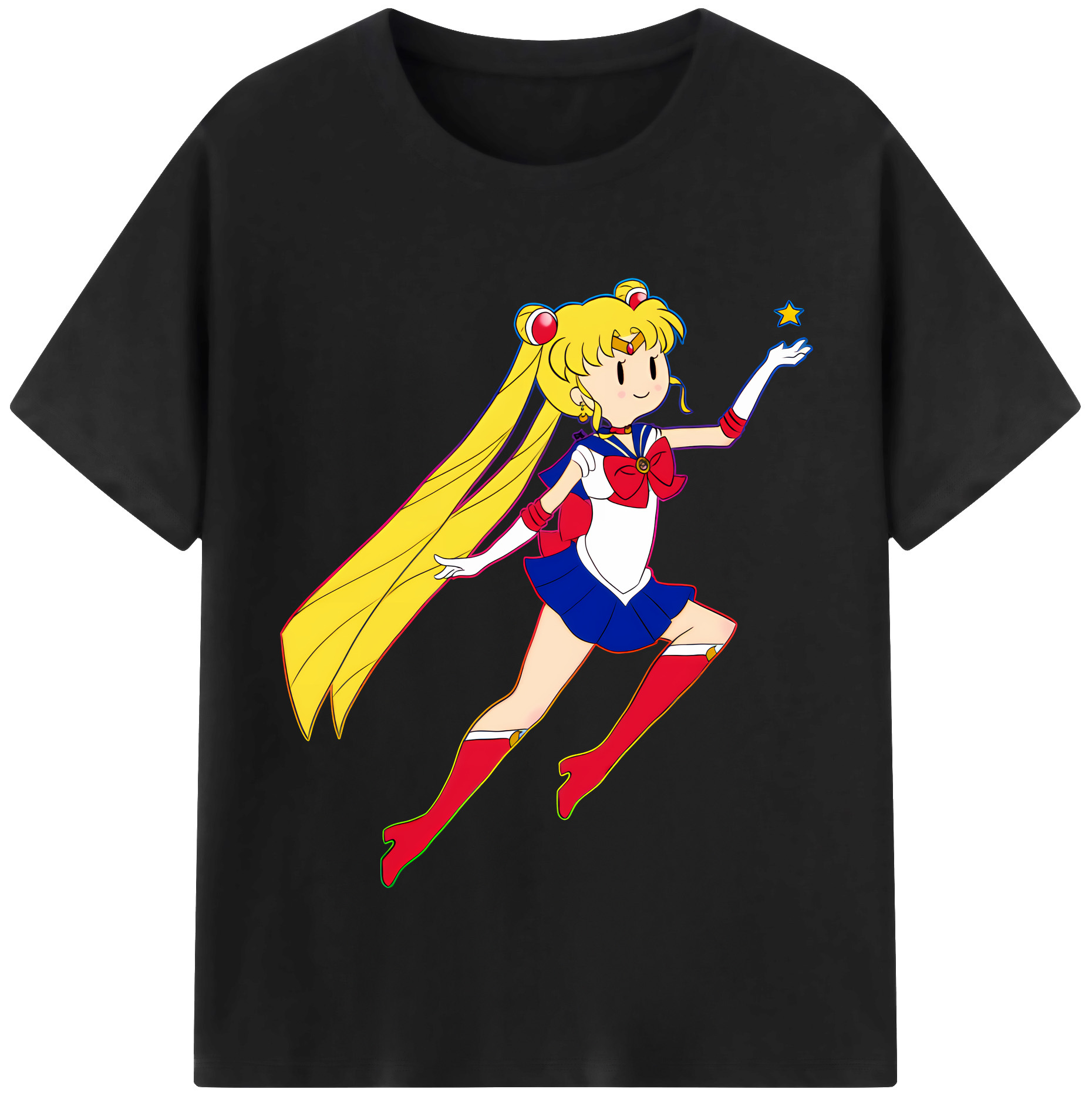 （画像用） 美少女戦士セーラームーン 月野 うさぎ つきの うさぎ Sailor Moon Tsukino Usagi 綿100％半袖Tシャツ（フロントプリント）