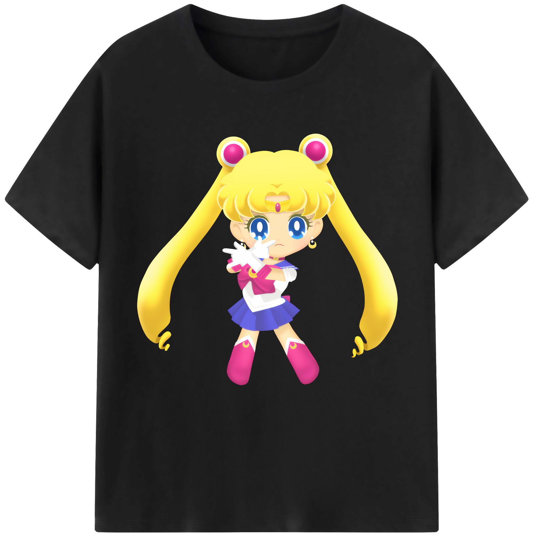 （画像用） 美少女戦士セーラームーン 月野 うさぎ つきの うさぎ Sailor Moon Tsukino Usagi 綿100％半袖Tシャツ（フロントプリント）