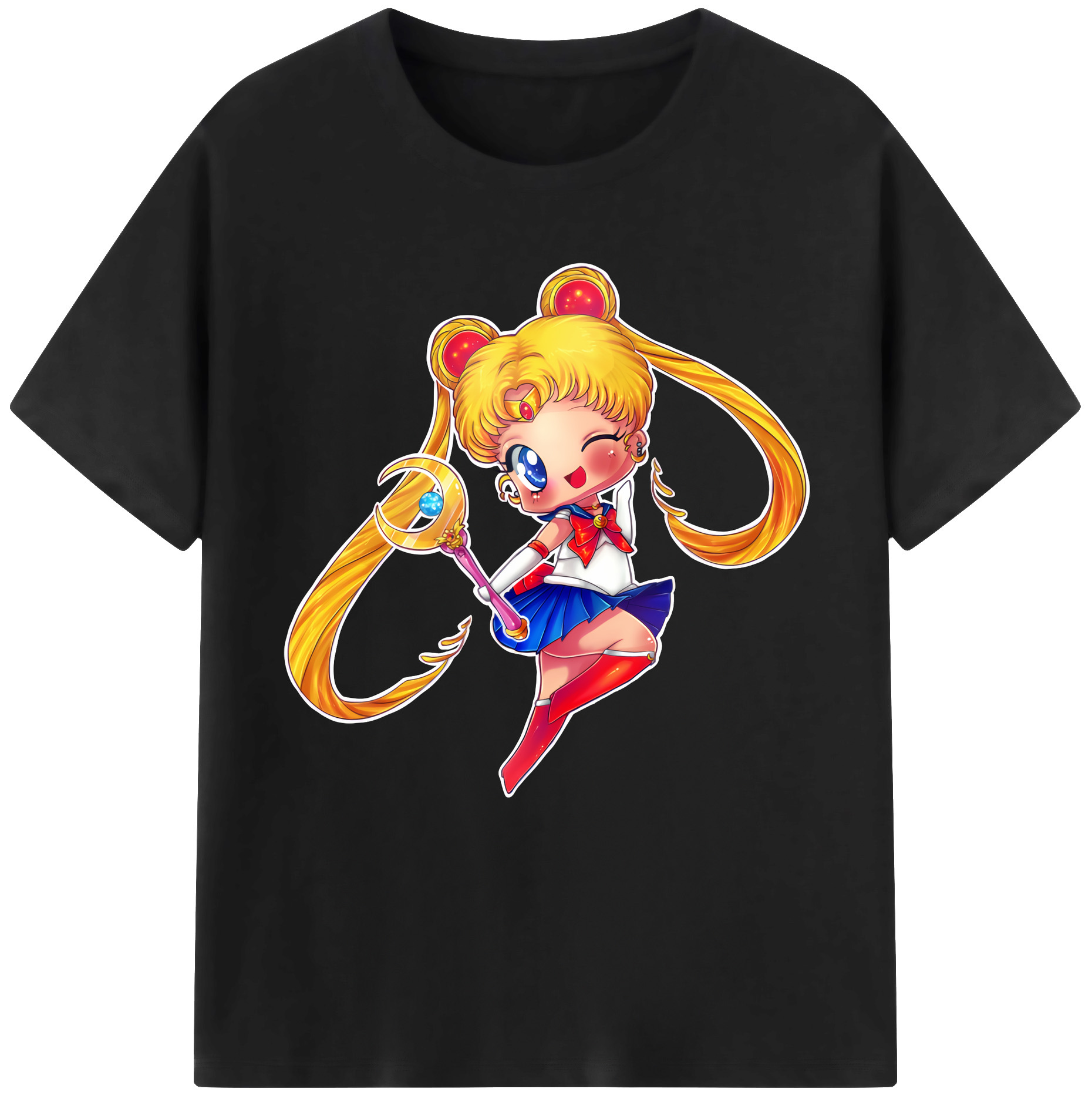 （画像用） 美少女戦士セーラームーン 月野 うさぎ つきの うさぎ Sailor Moon Tsukino Usagi 綿100％半袖Tシャツ（フロントプリント）