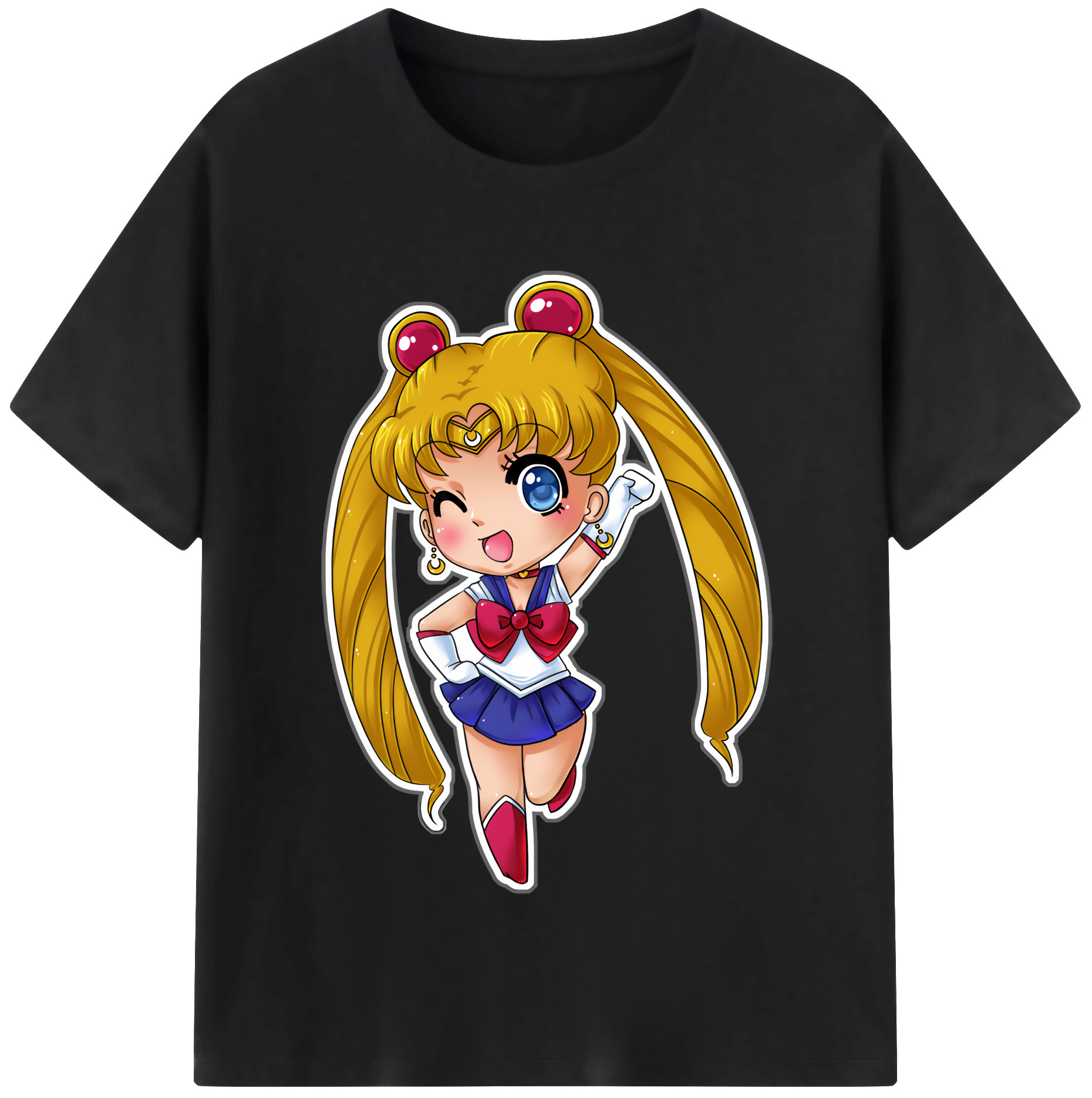 （画像用） 美少女戦士セーラームーン 月野 うさぎ つきの うさぎ Sailor Moon Tsukino Usagi 綿100％半袖Tシャツ（フロントプリント）