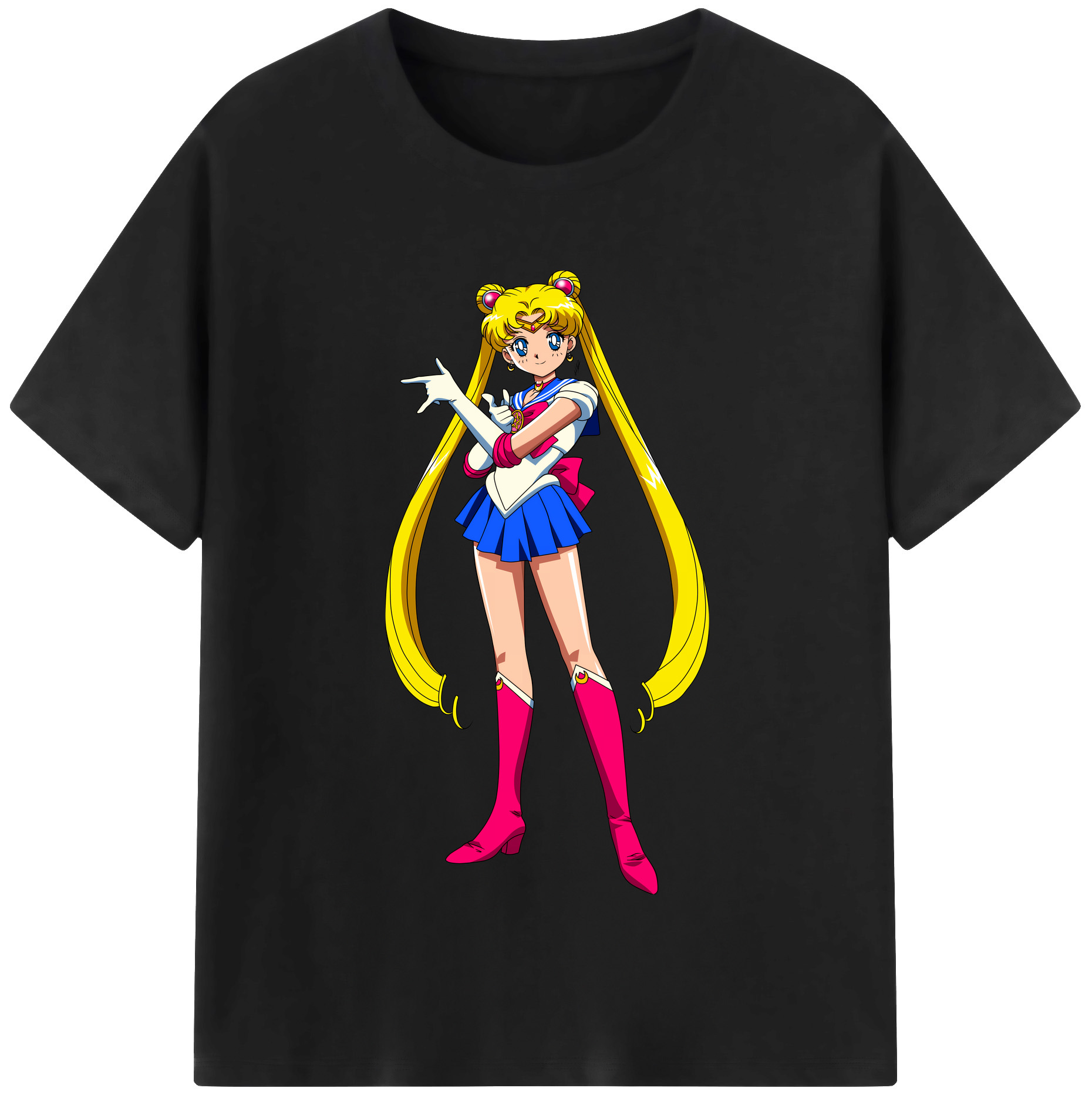 （画像用） 美少女戦士セーラームーン 月野 うさぎ つきの うさぎ Sailor Moon Tsukino Usagi 綿100％半袖Tシャツ（フロントプリント）