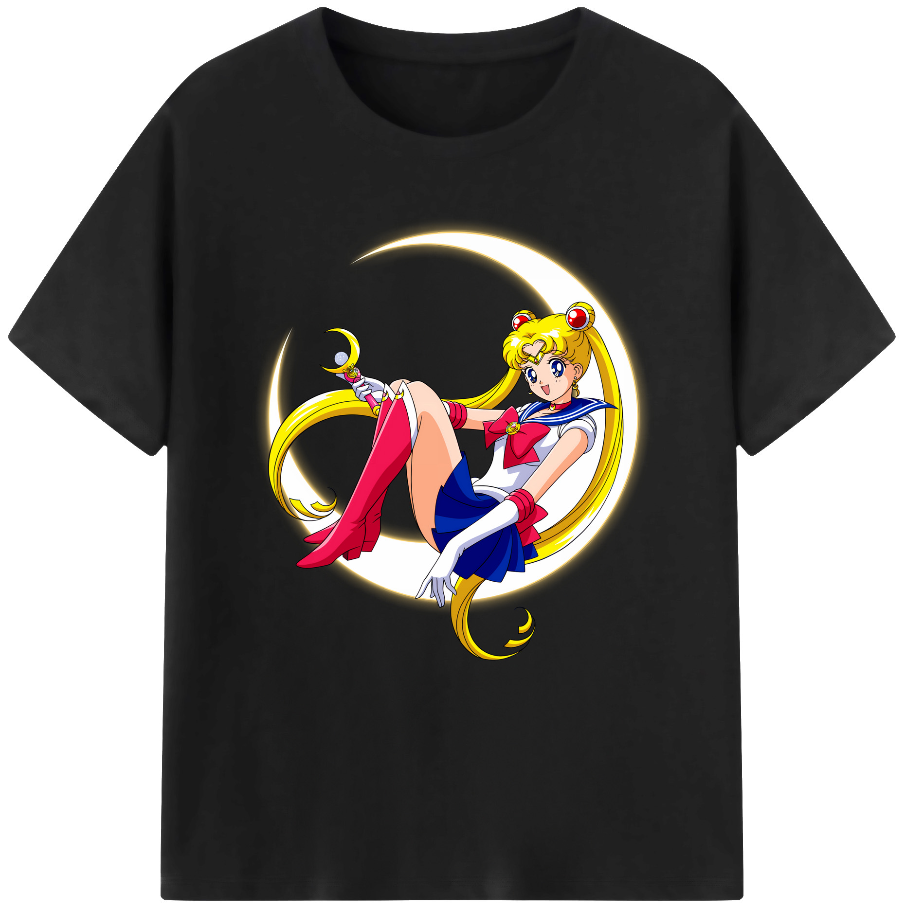 （画像用） 美少女戦士セーラームーン 月野 うさぎ つきの うさぎ Sailor Moon Tsukino Usagi 綿100％半袖Tシャツ（フロントプリント）