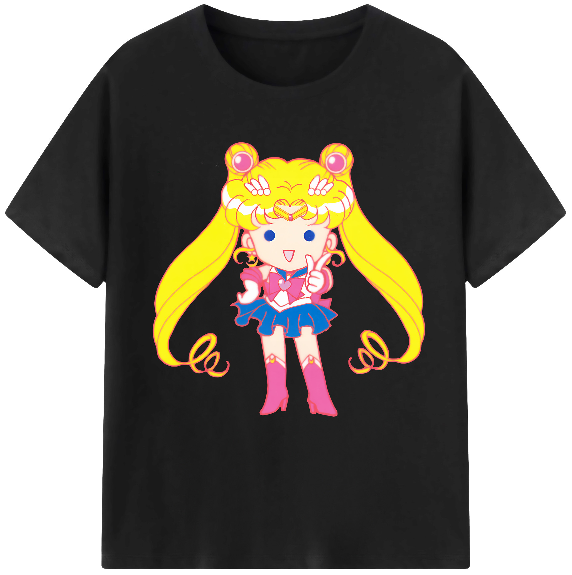 （画像用） 美少女戦士セーラームーン 月野 うさぎ つきの うさぎ Sailor Moon Tsukino Usagi 綿100％半袖Tシャツ（フロントプリント）