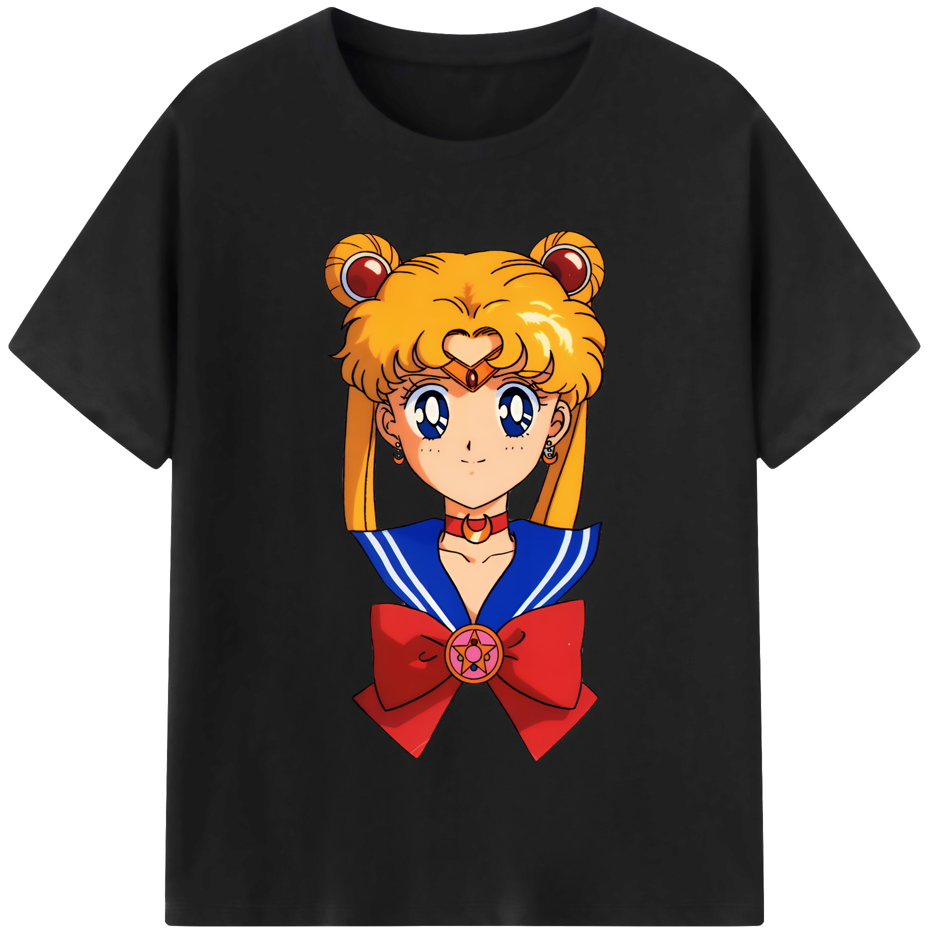（画像用） 美少女戦士セーラームーン 月野 うさぎ つきの うさぎ Sailor Moon Tsukino Usagi 綿100％半袖Tシャツ（フロントプリント）