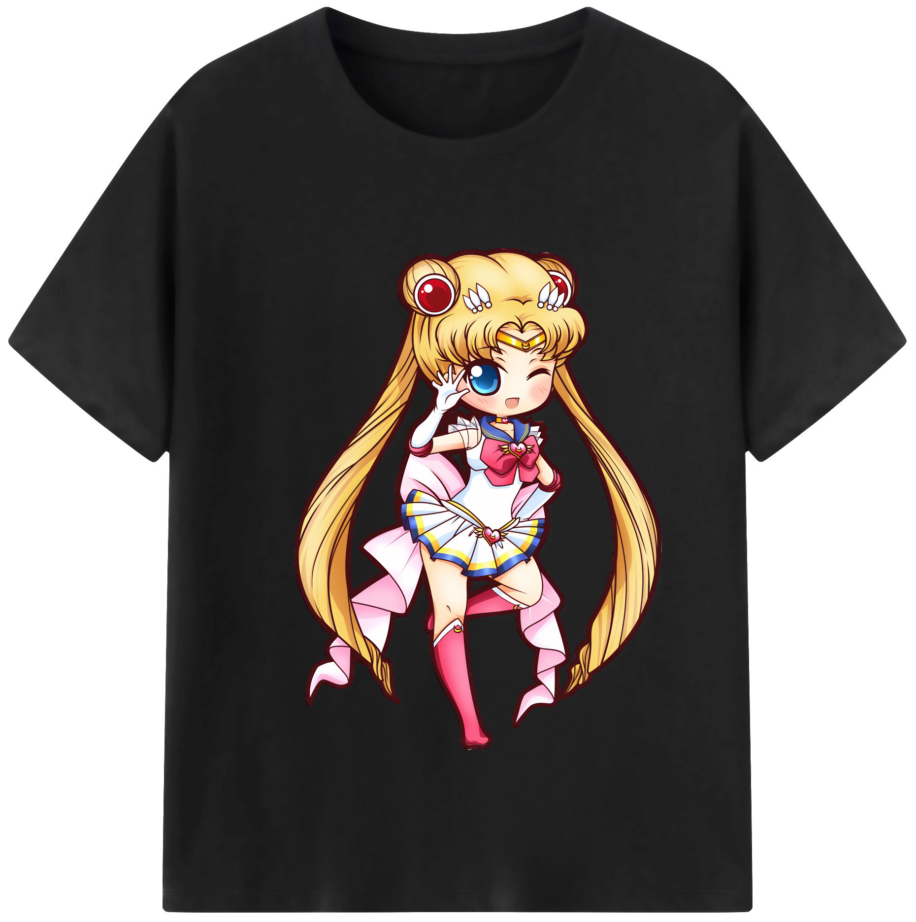 （画像用） 美少女戦士セーラームーン 月野 うさぎ つきの うさぎ Sailor Moon Tsukino Usagi 綿100％半袖Tシャツ（フロントプリント）