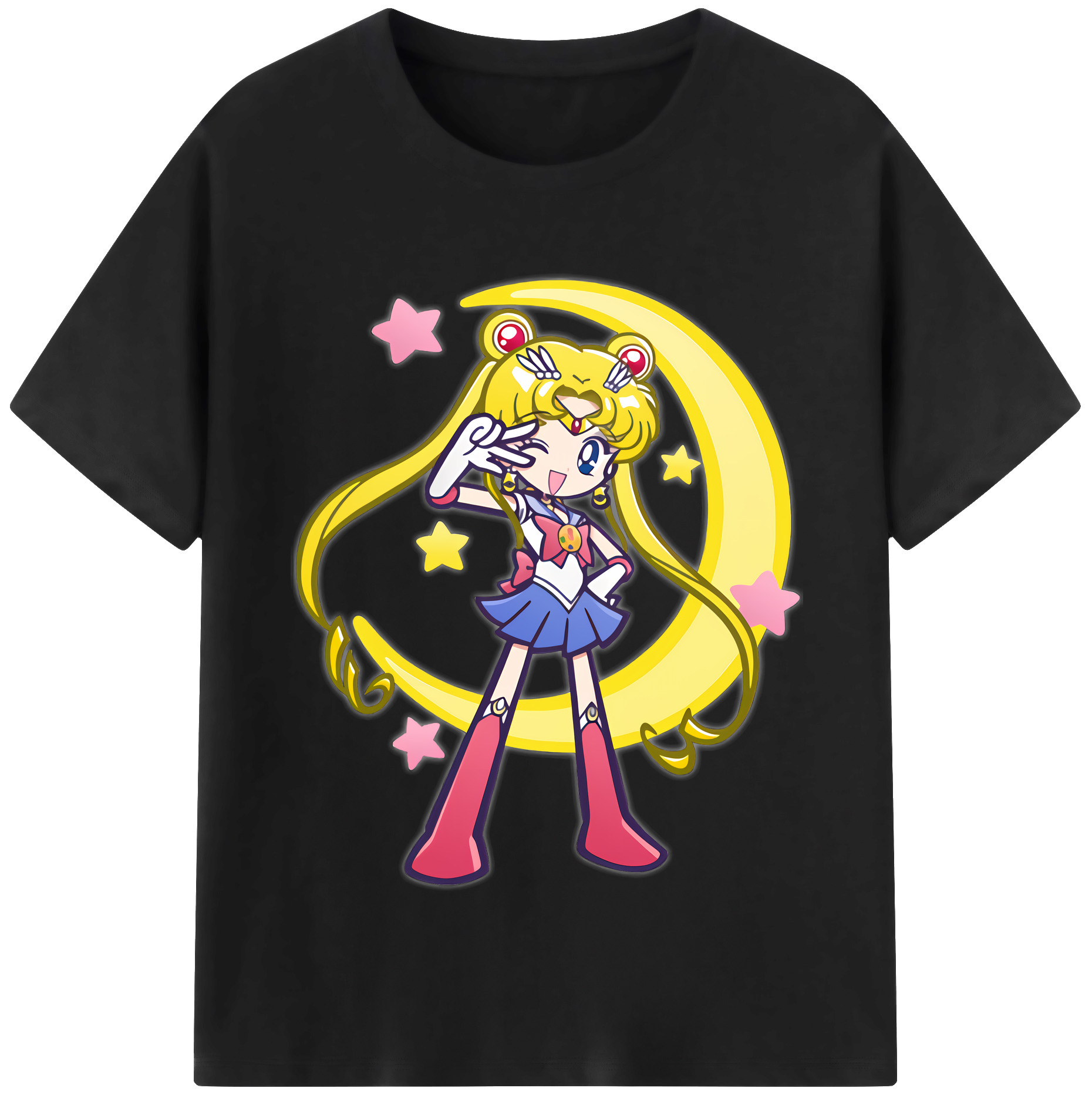 （画像用） 美少女戦士セーラームーン 月野 うさぎ つきの うさぎ Sailor Moon Tsukino Usagi 綿100％半袖Tシャツ（フロントプリント）