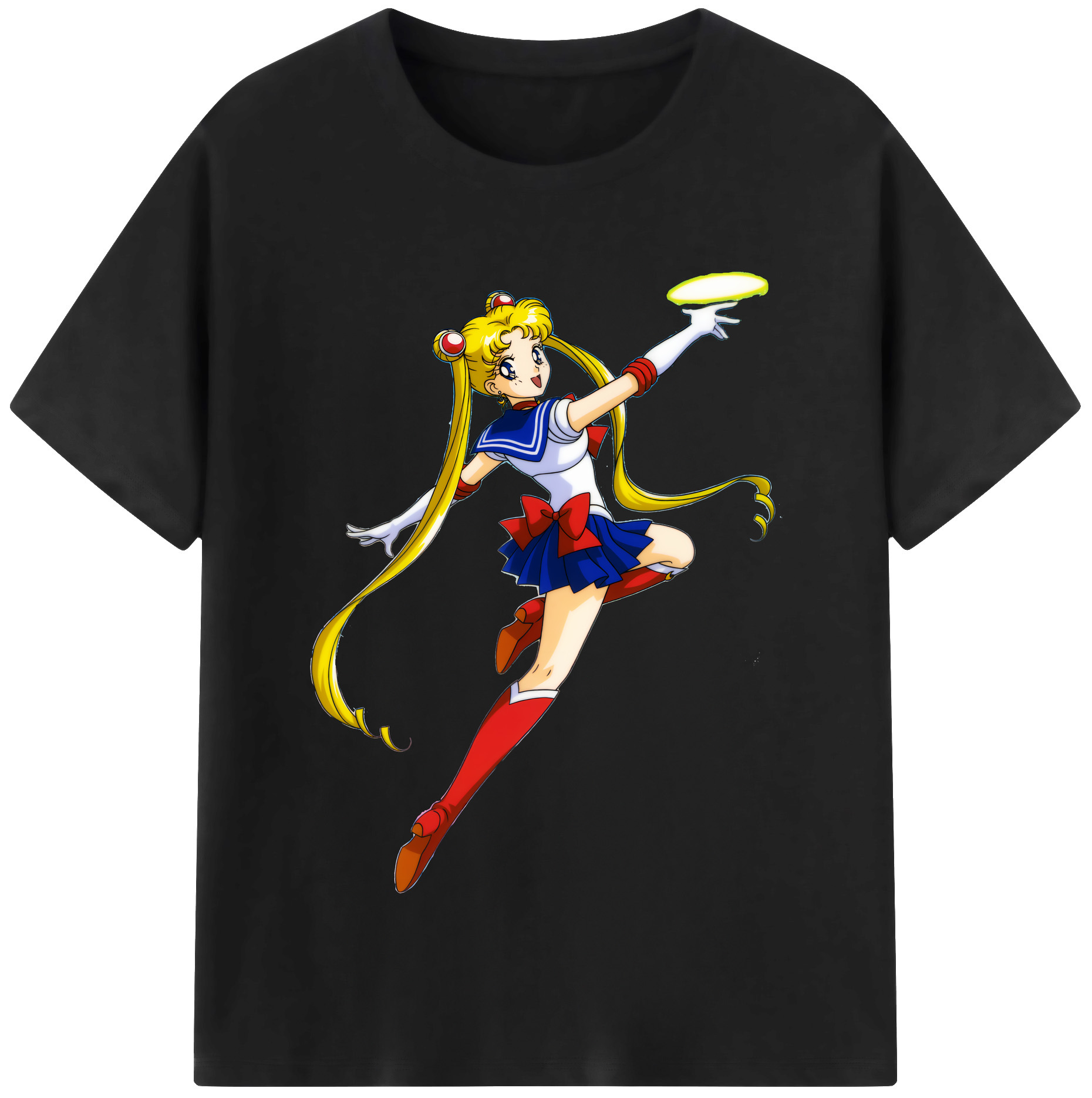（画像用） 美少女戦士セーラームーン 月野 うさぎ つきの うさぎ Sailor Moon Tsukino Usagi 綿100％半袖Tシャツ（フロントプリント）
