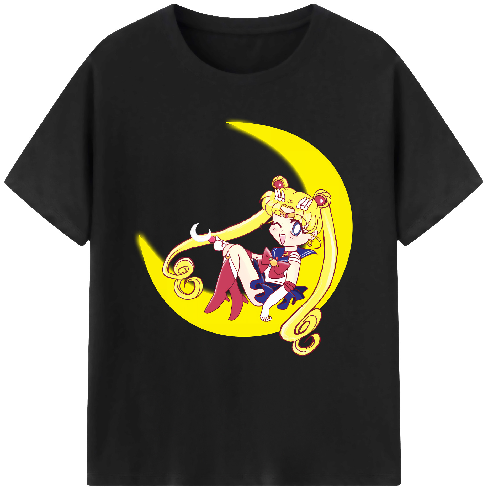 （画像用） 美少女戦士セーラームーン 月野 うさぎ つきの うさぎ Sailor Moon Tsukino Usagi 綿100％半袖Tシャツ（フロントプリント）