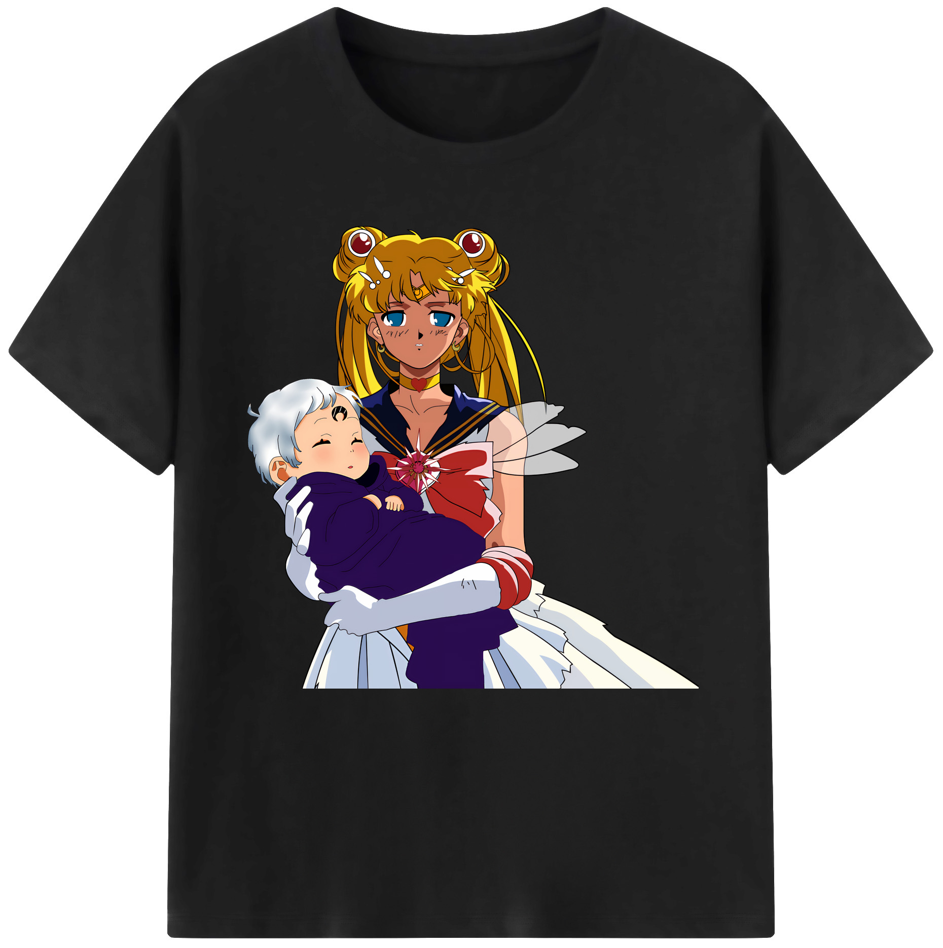 （画像用） 美少女戦士セーラームーン 月野 うさぎ つきの うさぎ Sailor Moon Tsukino Usagi 綿100％半袖Tシャツ（フロントプリント）