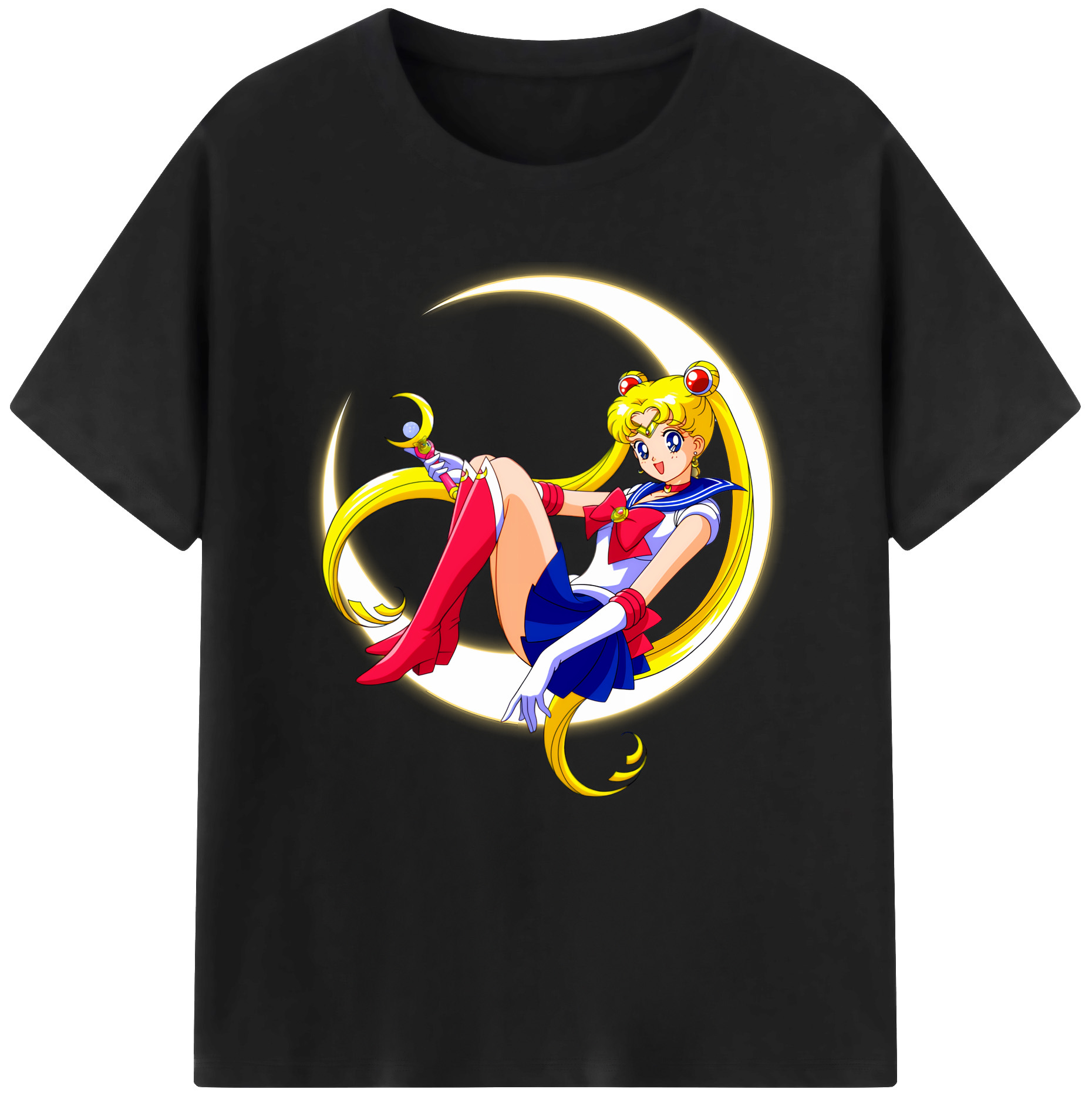 （画像用） 美少女戦士セーラームーン 月野 うさぎ つきの うさぎ Sailor Moon Tsukino Usagi 綿100％半袖Tシャツ（フロントプリント）
