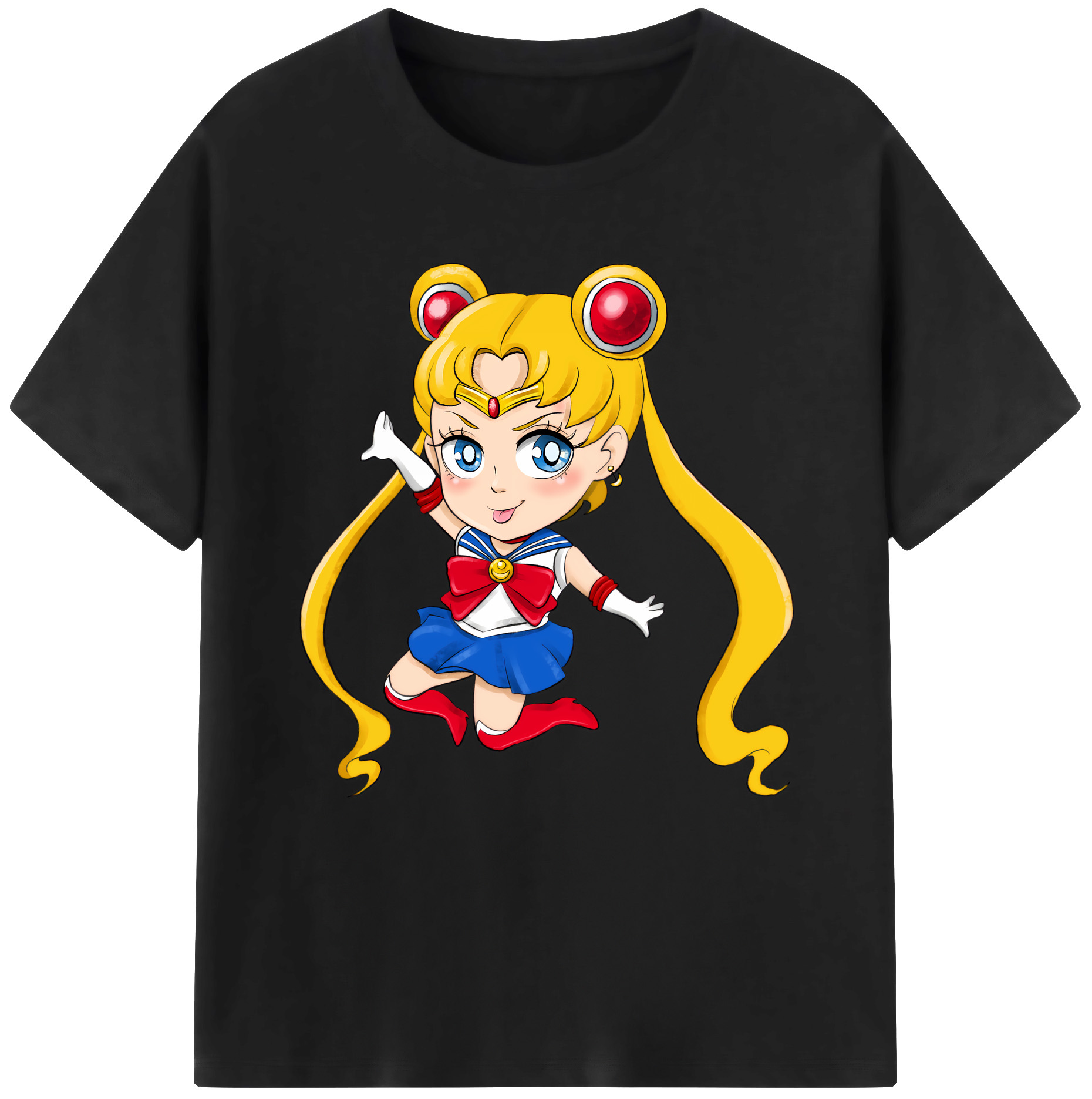 （画像用） 美少女戦士セーラームーン 月野 うさぎ つきの うさぎ Sailor Moon Tsukino Usagi 綿100％半袖Tシャツ（フロントプリント）