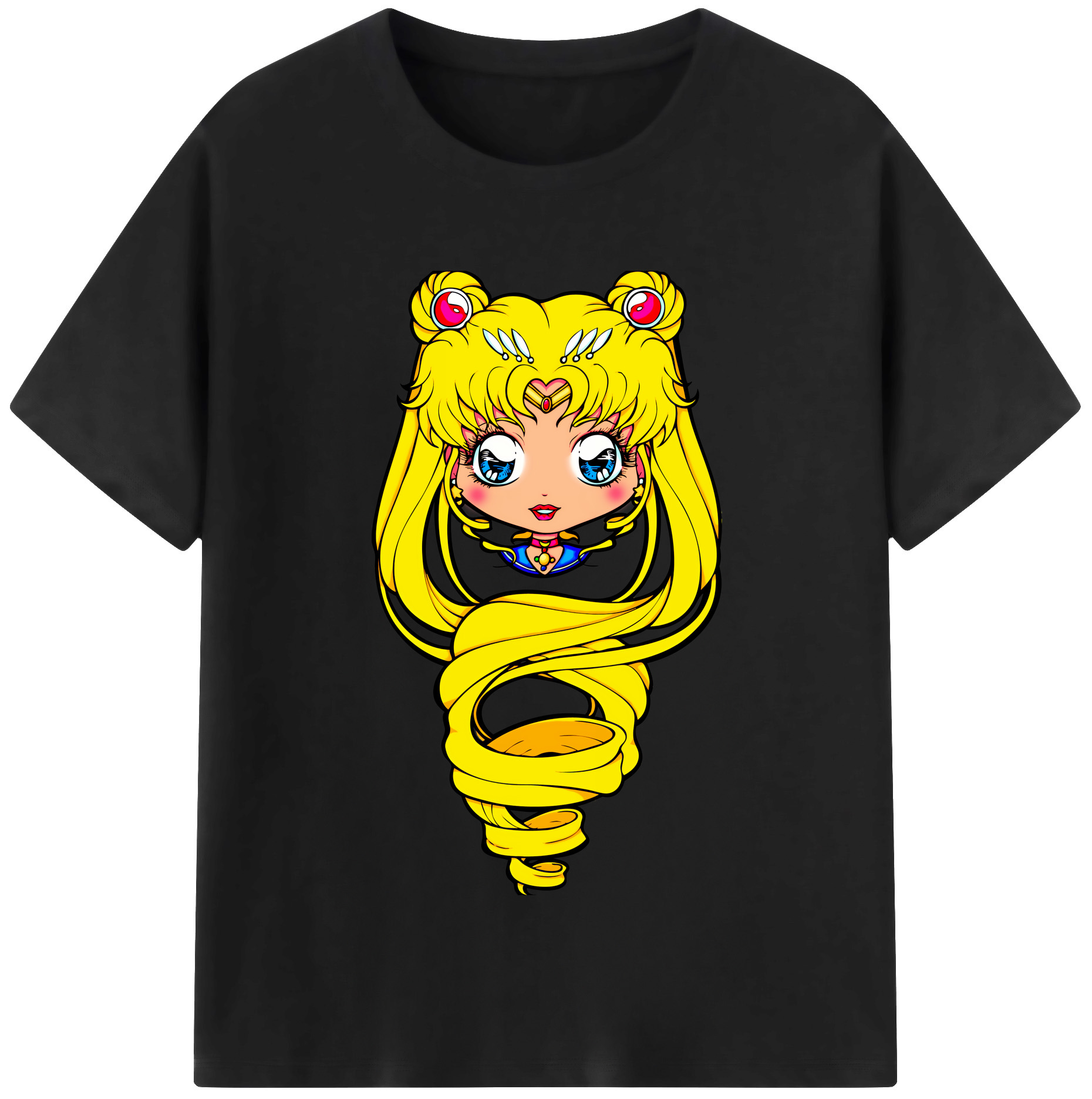 （画像用） 美少女戦士セーラームーン 月野 うさぎ つきの うさぎ Sailor Moon Tsukino Usagi 綿100％半袖Tシャツ（フロントプリント）