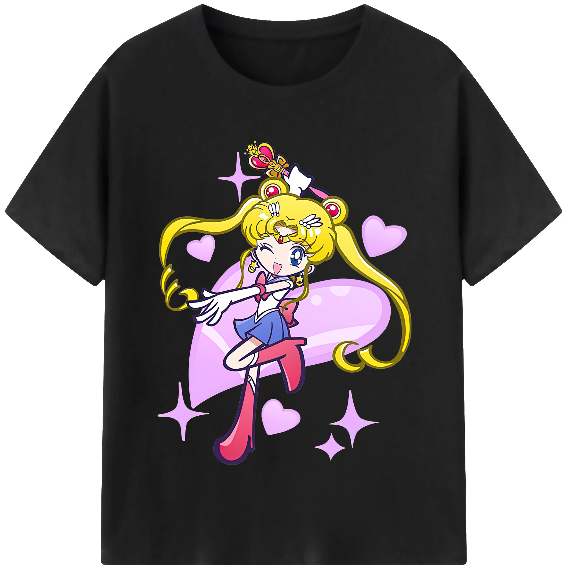 （画像用） 美少女戦士セーラームーン 月野 うさぎ つきの うさぎ Sailor Moon Tsukino Usagi 綿100％半袖Tシャツ（フロントプリント）