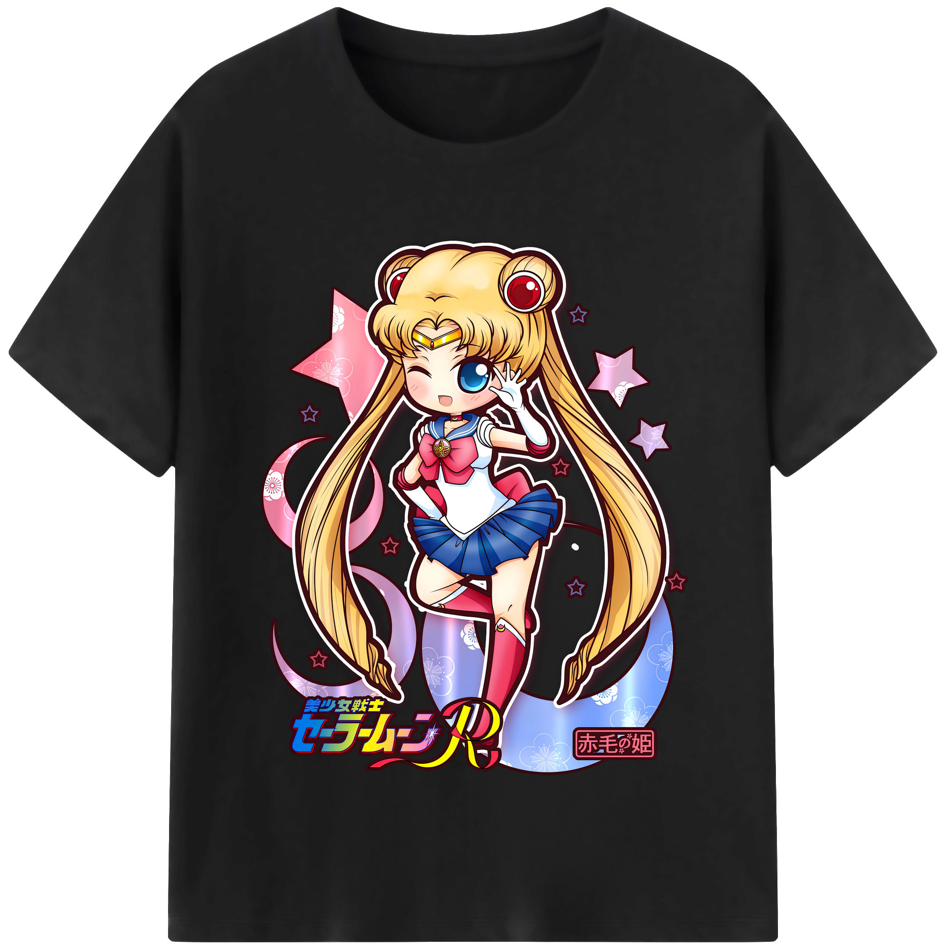 （画像用） 美少女戦士セーラームーン 月野 うさぎ つきの うさぎ Sailor Moon Tsukino Usagi 綿100％半袖Tシャツ（フロントプリント）