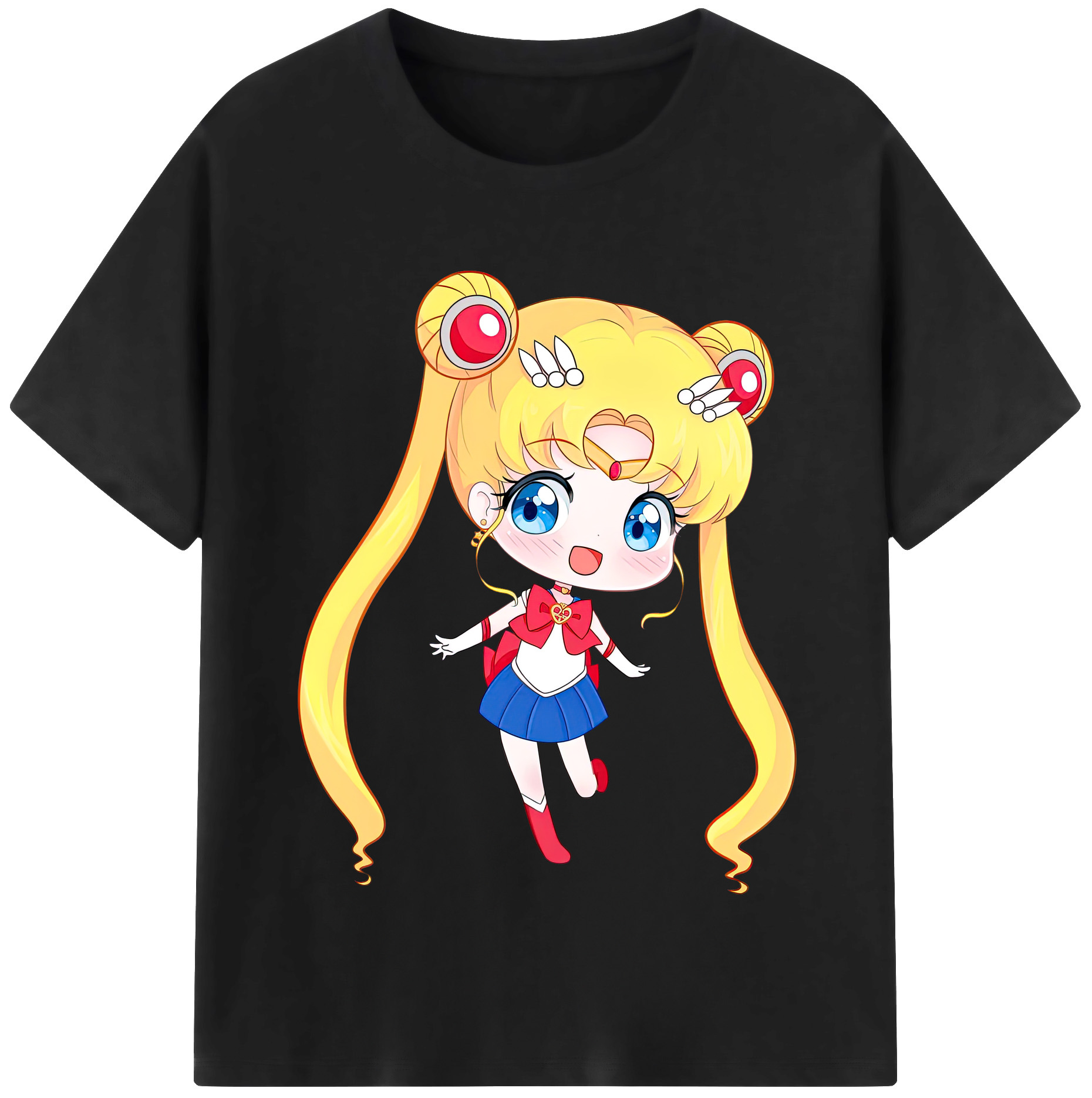 （画像用） 美少女戦士セーラームーン 月野 うさぎ つきの うさぎ Sailor Moon Tsukino Usagi 綿100％半袖Tシャツ（フロントプリント）