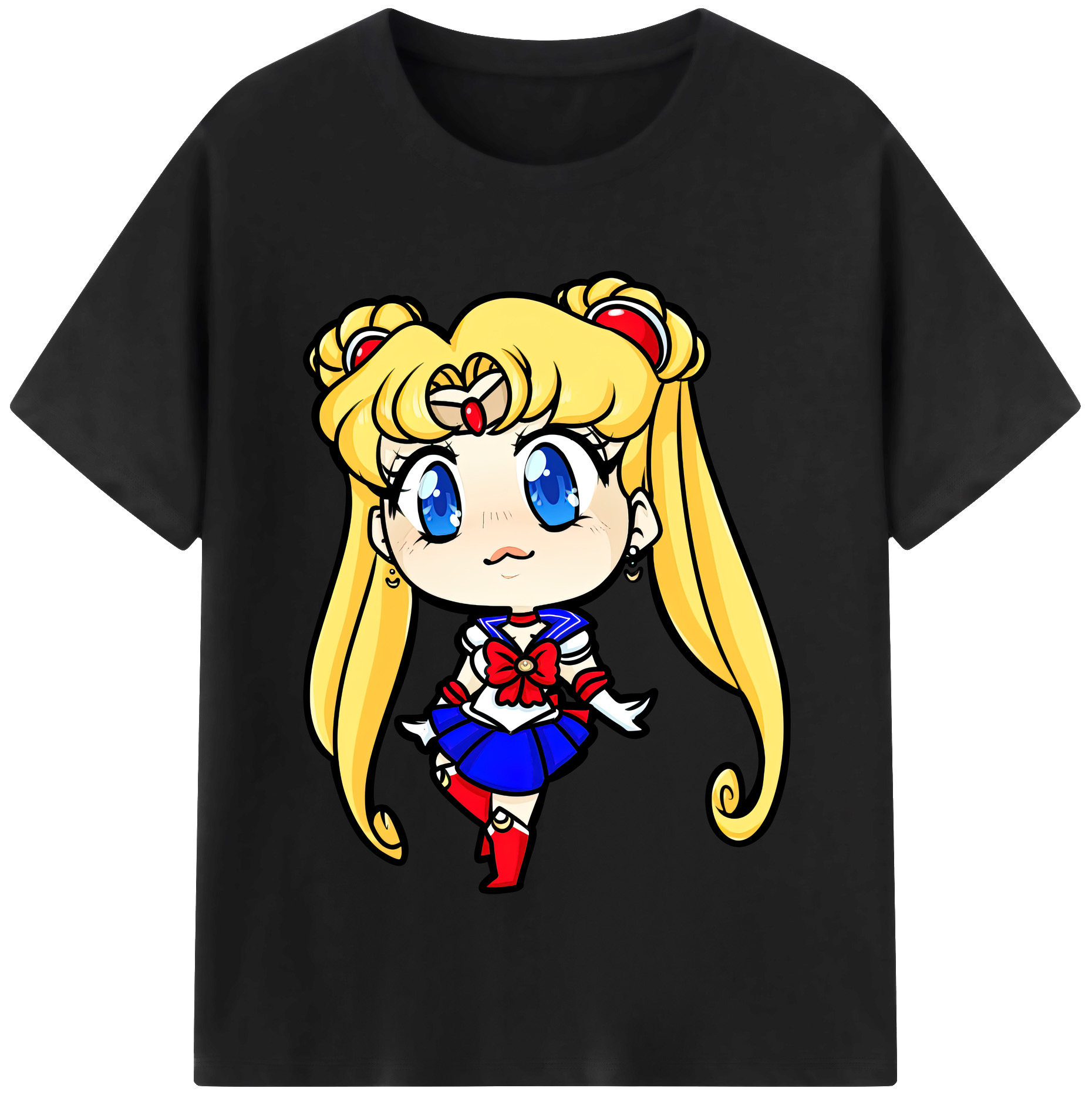 （画像用） 美少女戦士セーラームーン 月野 うさぎ つきの うさぎ Sailor Moon Tsukino Usagi 綿100％半袖Tシャツ（フロントプリント）