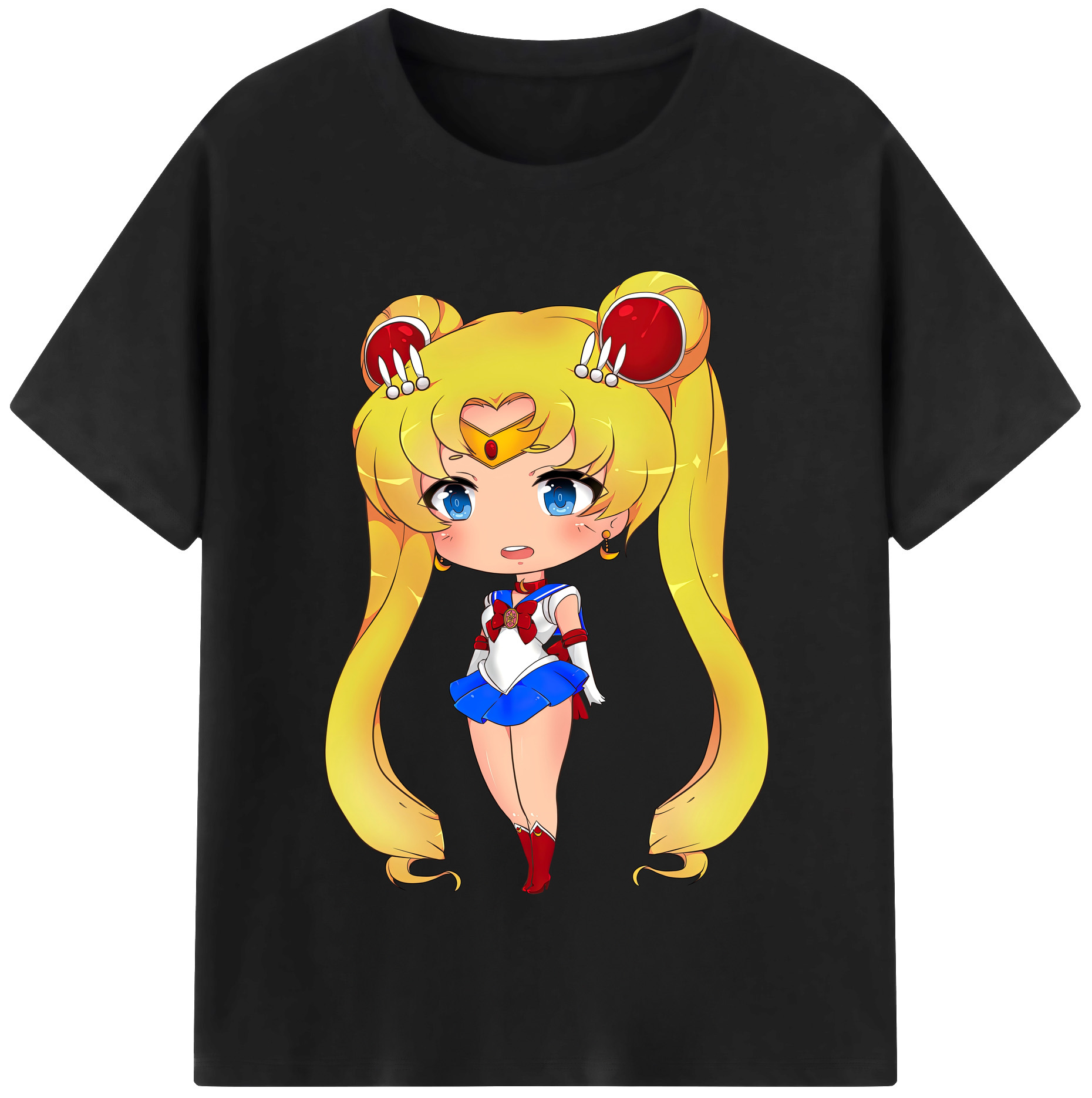 （画像用） 美少女戦士セーラームーン 月野 うさぎ つきの うさぎ Sailor Moon Tsukino Usagi 綿100％半袖Tシャツ（フロントプリント）