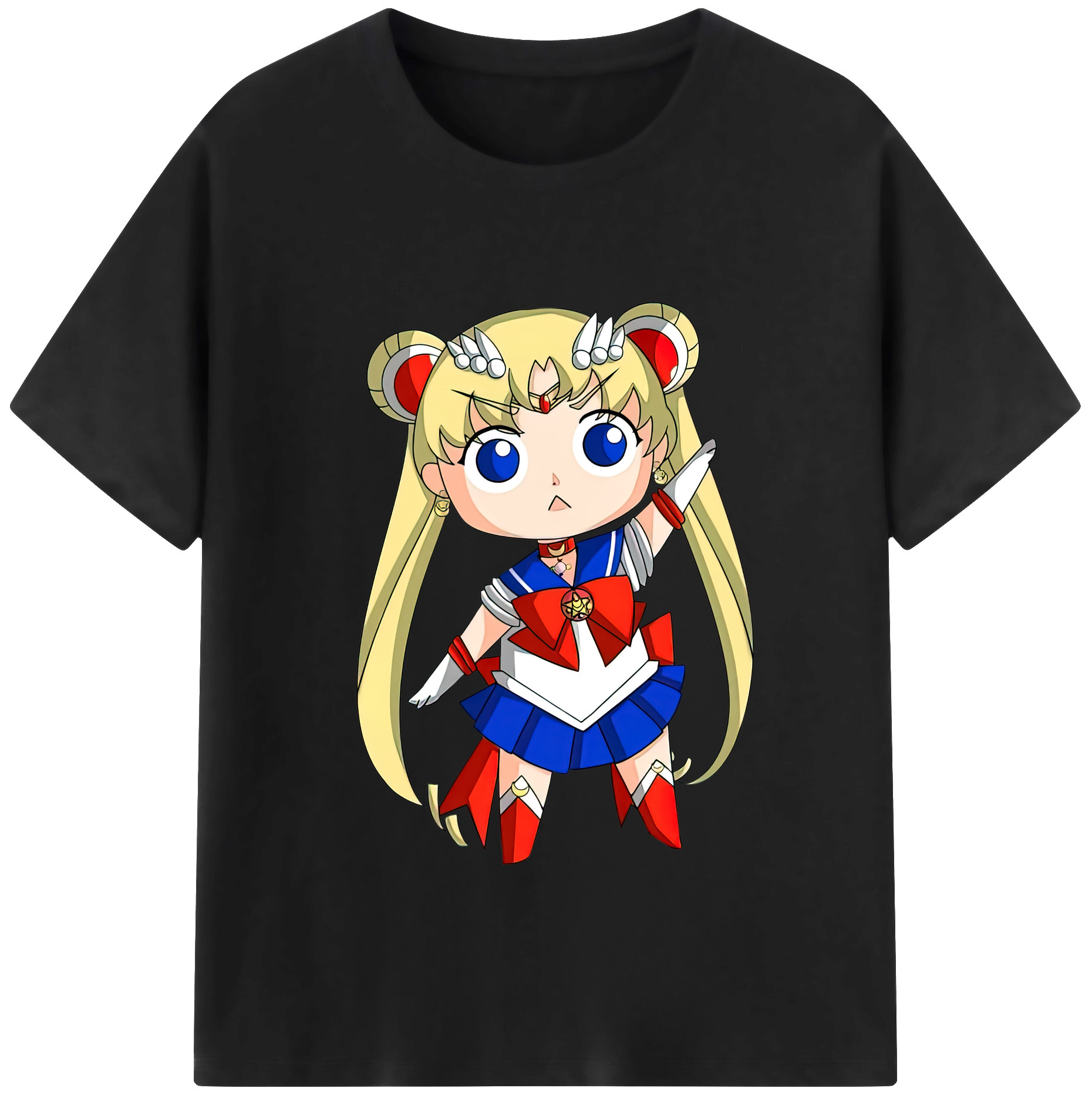 （画像用） 美少女戦士セーラームーン 月野 うさぎ つきの うさぎ Sailor Moon Tsukino Usagi 綿100％半袖Tシャツ（フロントプリント）